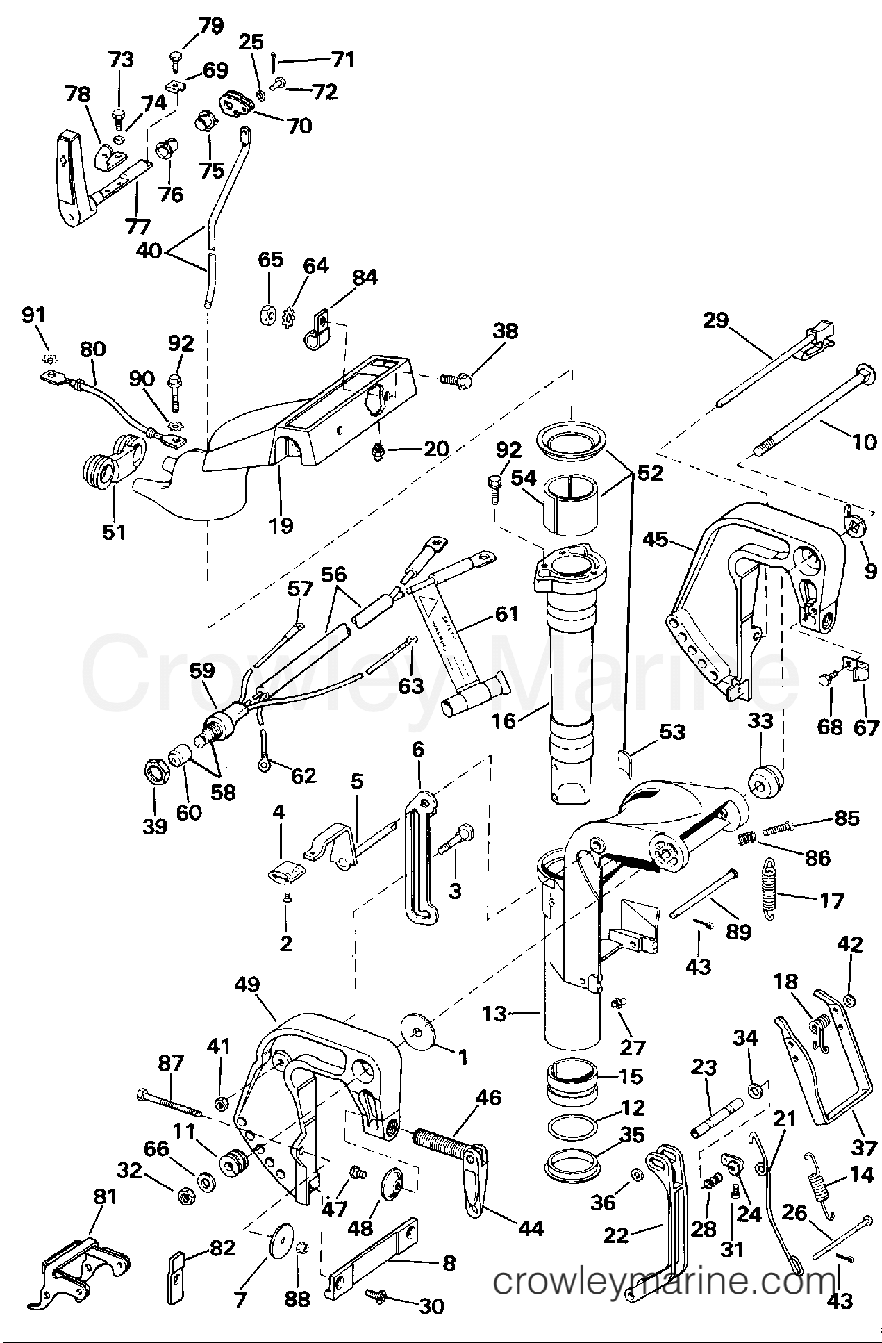 1992 Outboard 9.9 - J10RENA - MIDSECTION (10SEL ONLY)
