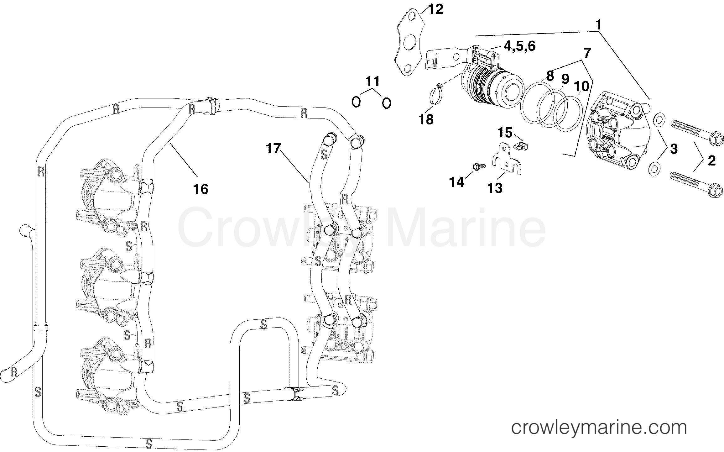 2005 Outboard 225 - E225DHLSOF - FUEL INJECTOR & RAILS