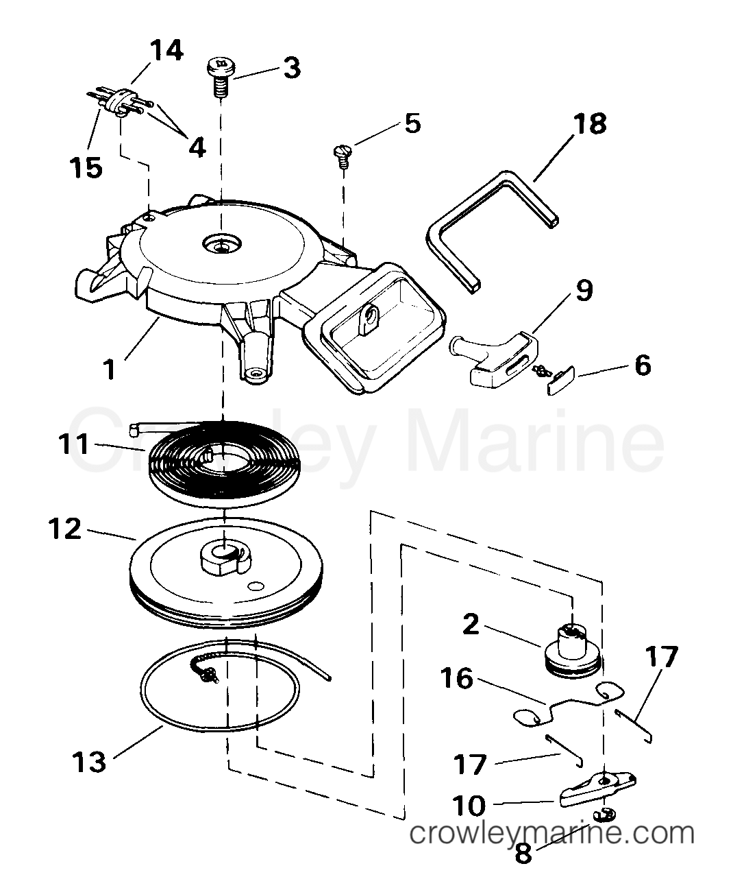 1999 Outboard 4 - J4REEA - REWIND STARTER