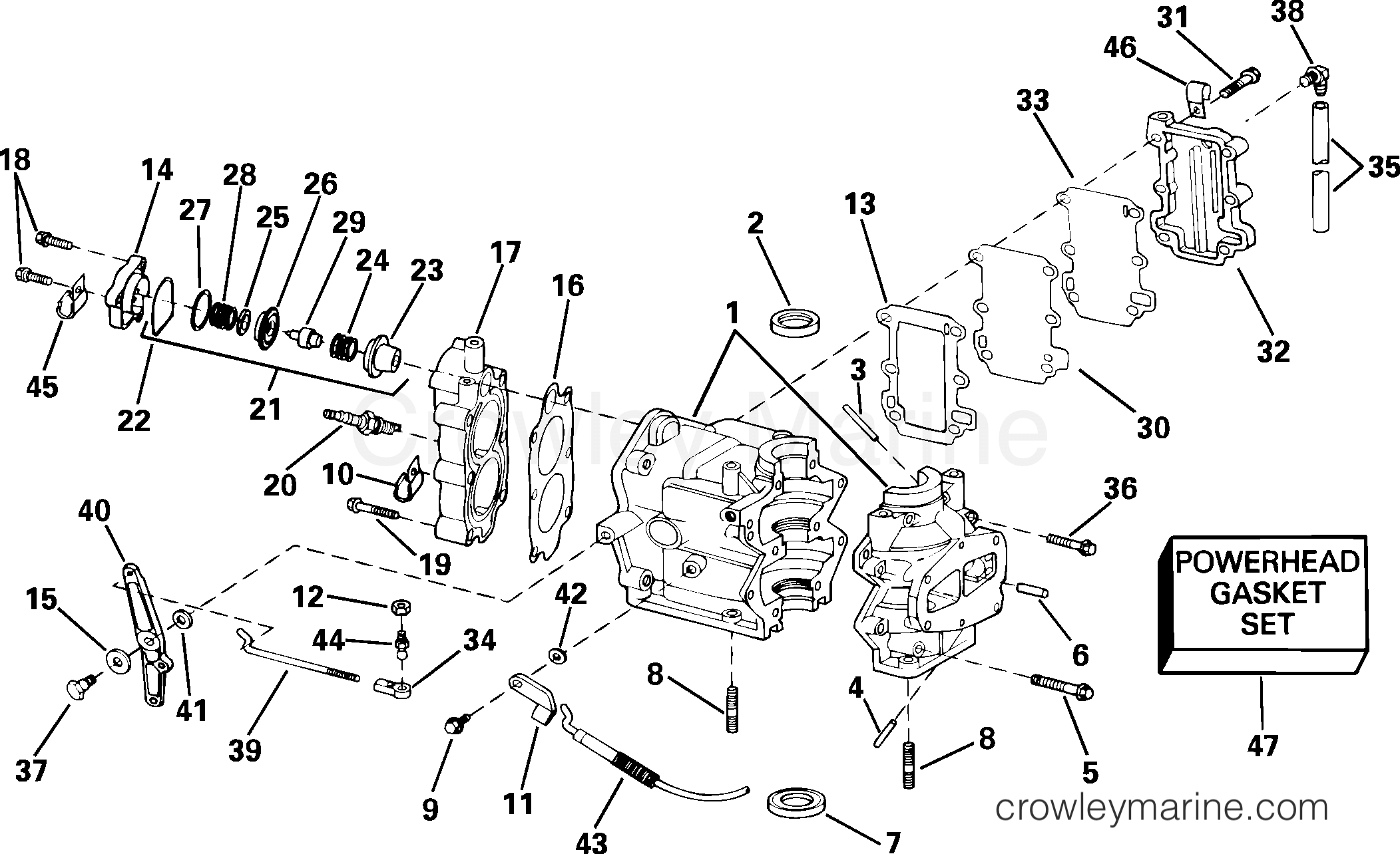 2003 Outboard 6 - J6RLSTD - CYLINDER & CRANKCASE