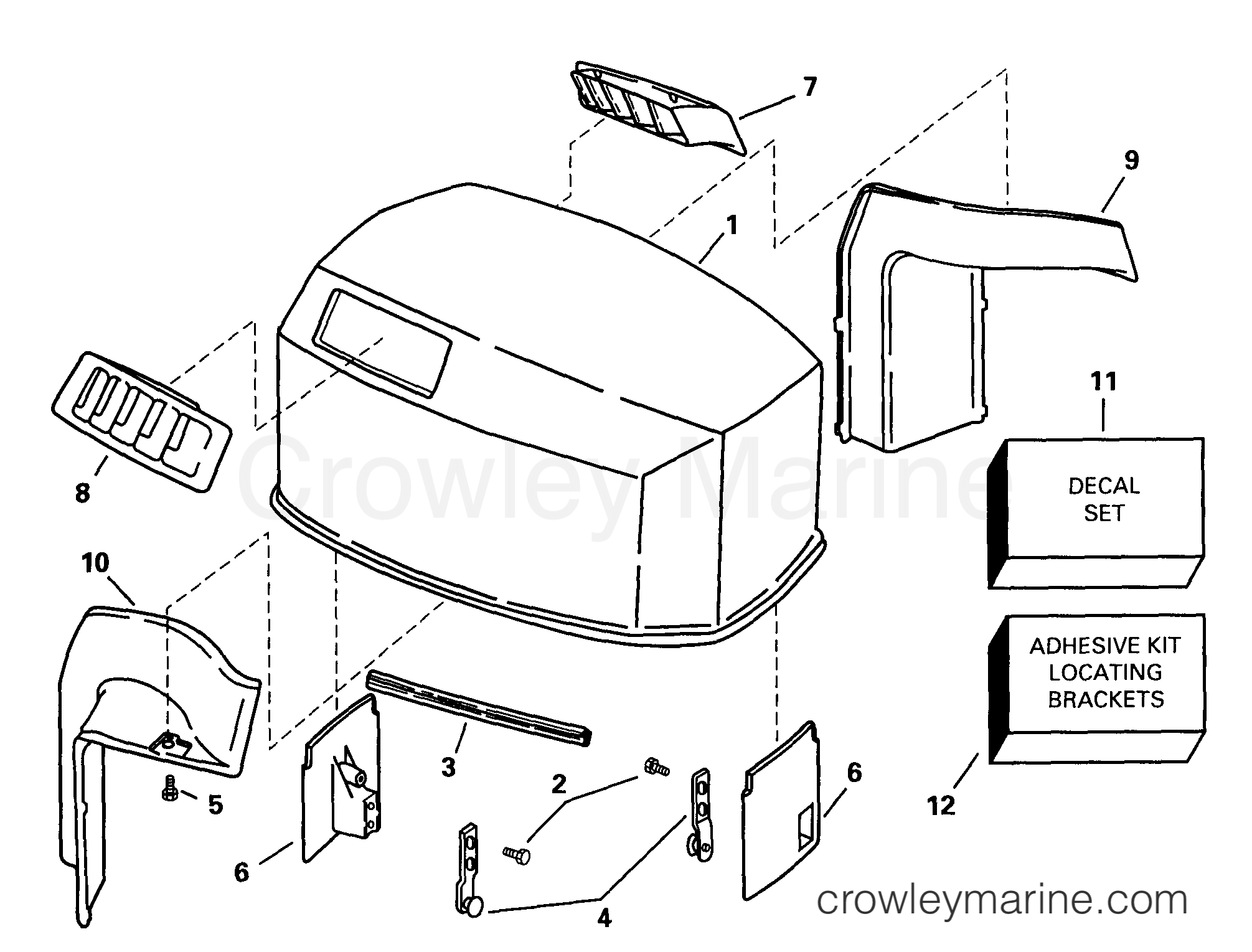 1999 Outboard 105 - E105WELEEN - ENGINE COVER -- 105WP MODELS