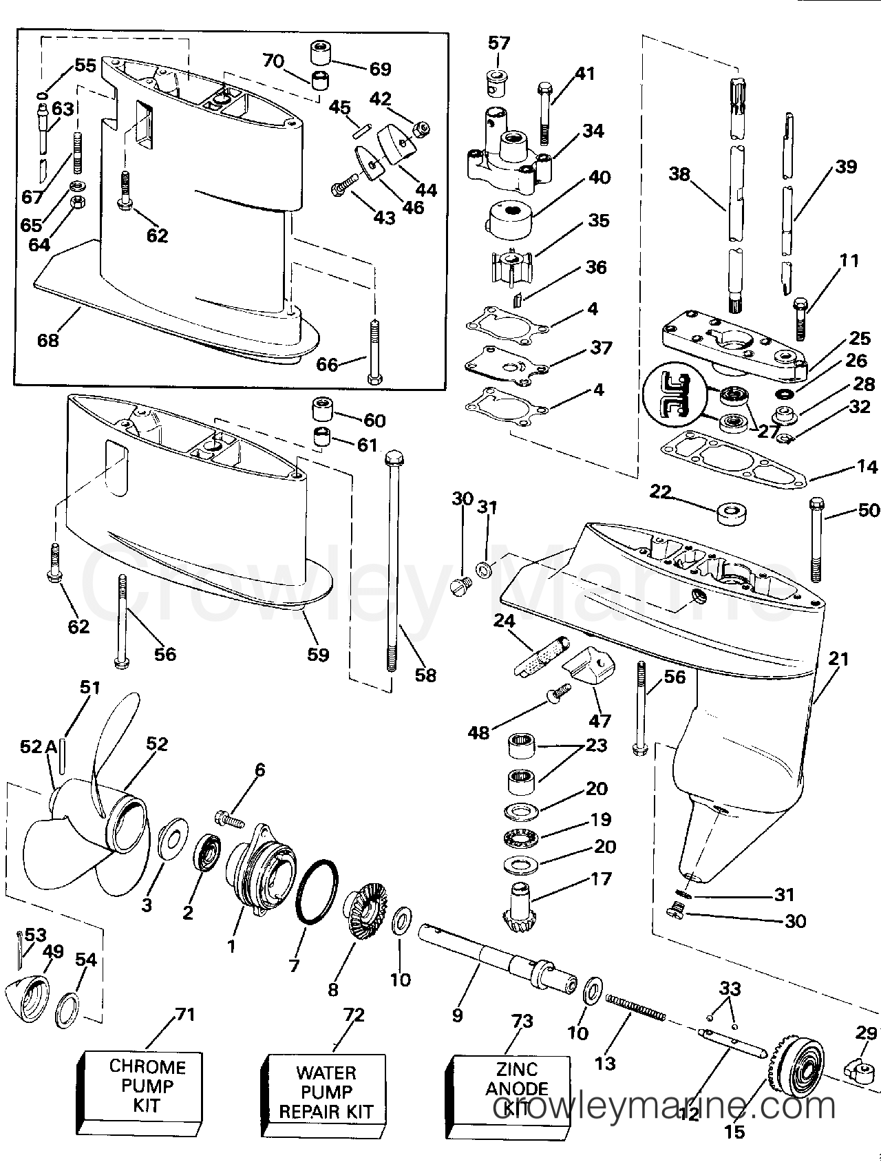 1992 Outboard 8 - J8SRLENM - GEARCASE
