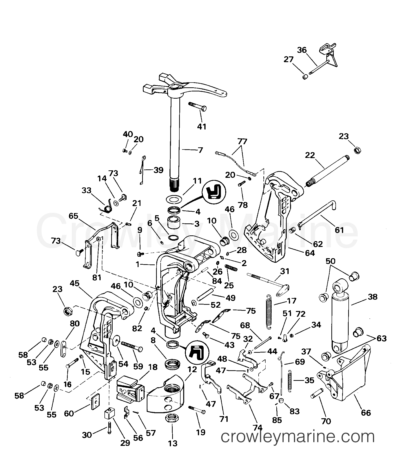 2000 Outboard 105 - E105WRYSSC - STERN & SWIVEL BRACKET