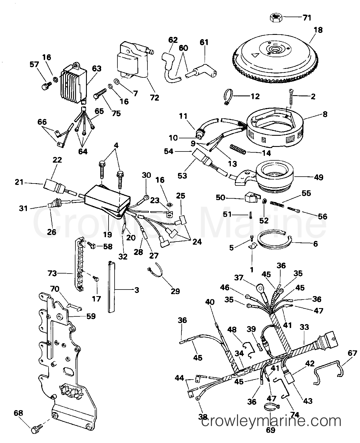 1995 Outboard 65 - J65WMLEOC - IGNITION SYSTEM - VRO MODELS