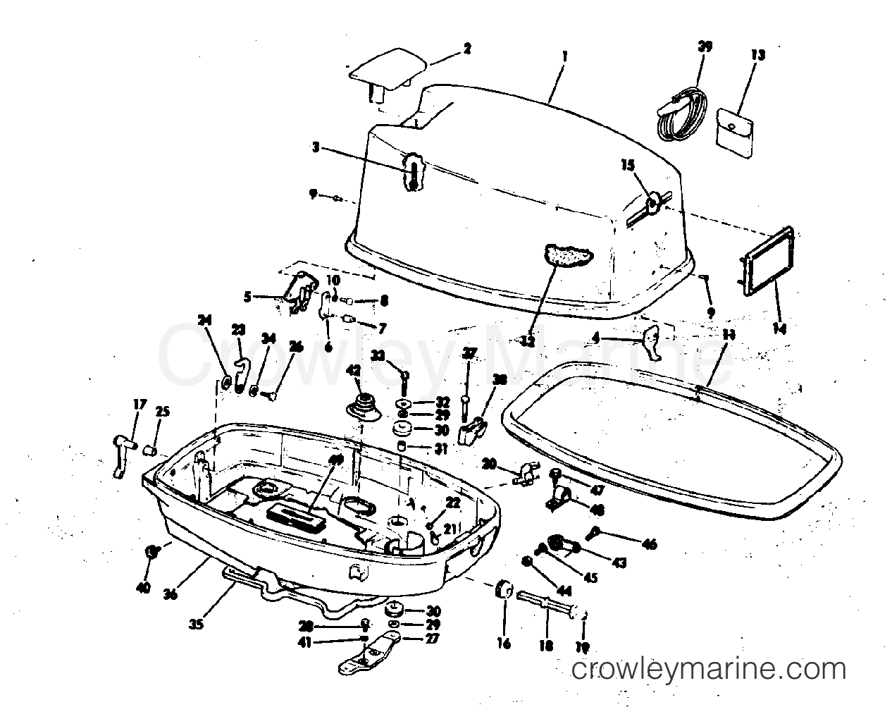 1981 Evinrude Outboards 25 - E25ECIB - MOTOR COVER - JOHNSON section