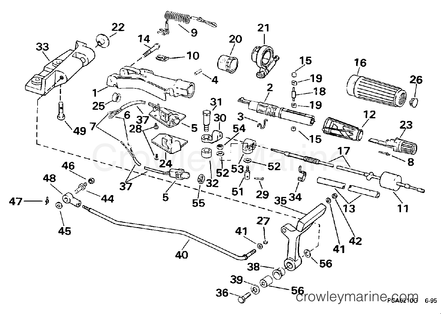 1997 Outboard 25 - HJ25FPV - STEERING & SHIFT HANDLE