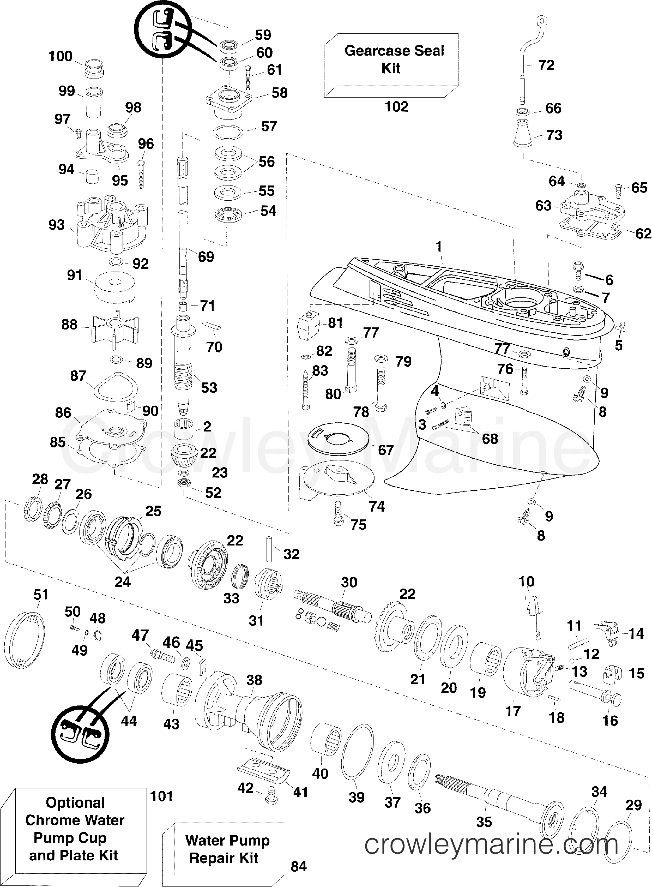 2008 Outboard 200 - E200DCXSCA - GEARCASE