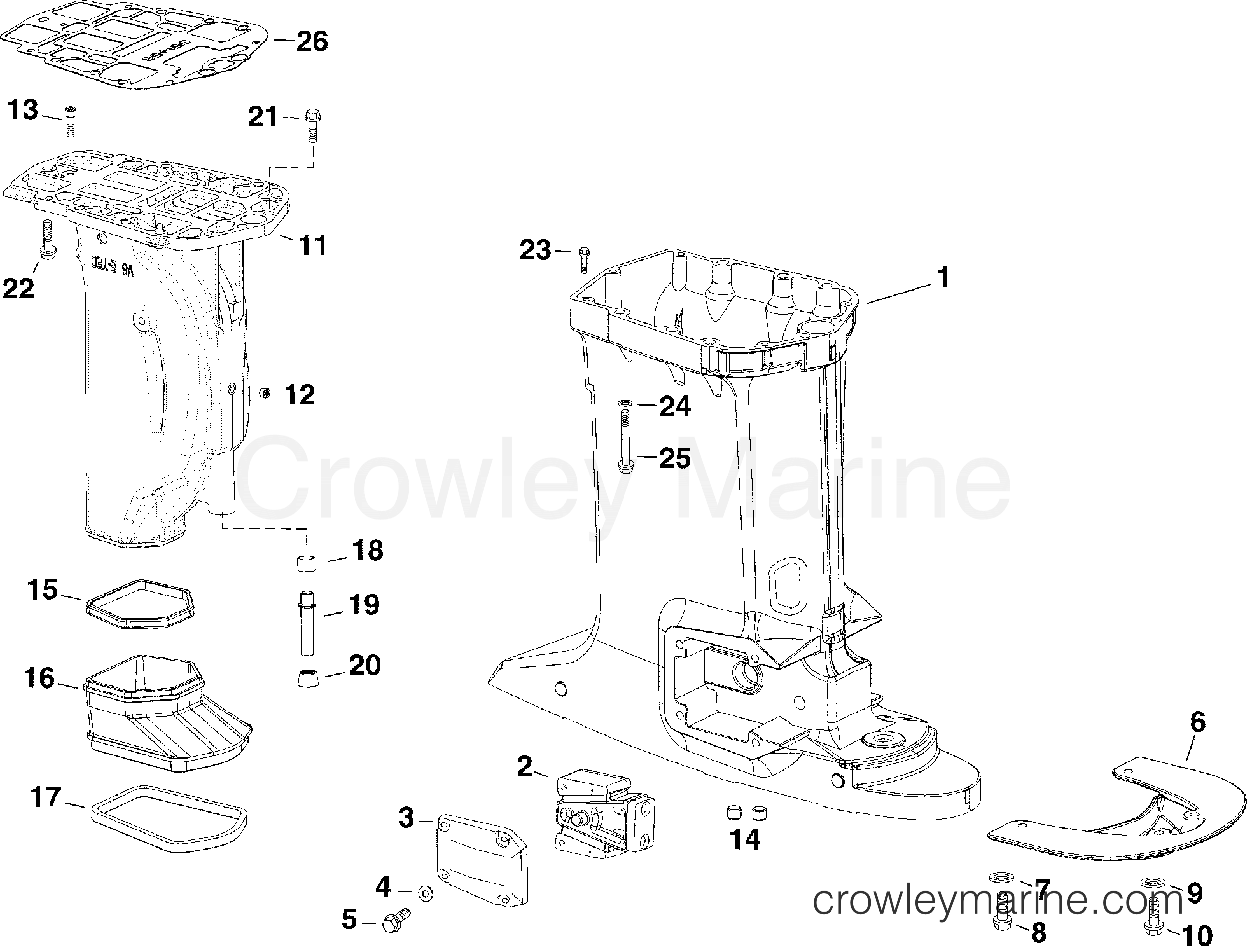 2010 Evinrude Outboards 150 - E150DBXISF EXHAUST HOUSING section