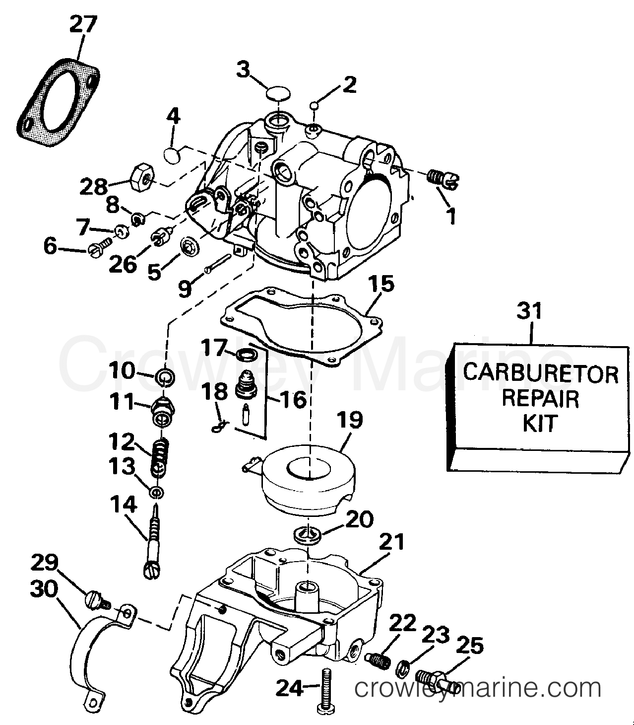 1993 Outboard 20 - E20ELETS - CARBURETOR  25EE - 25ELE