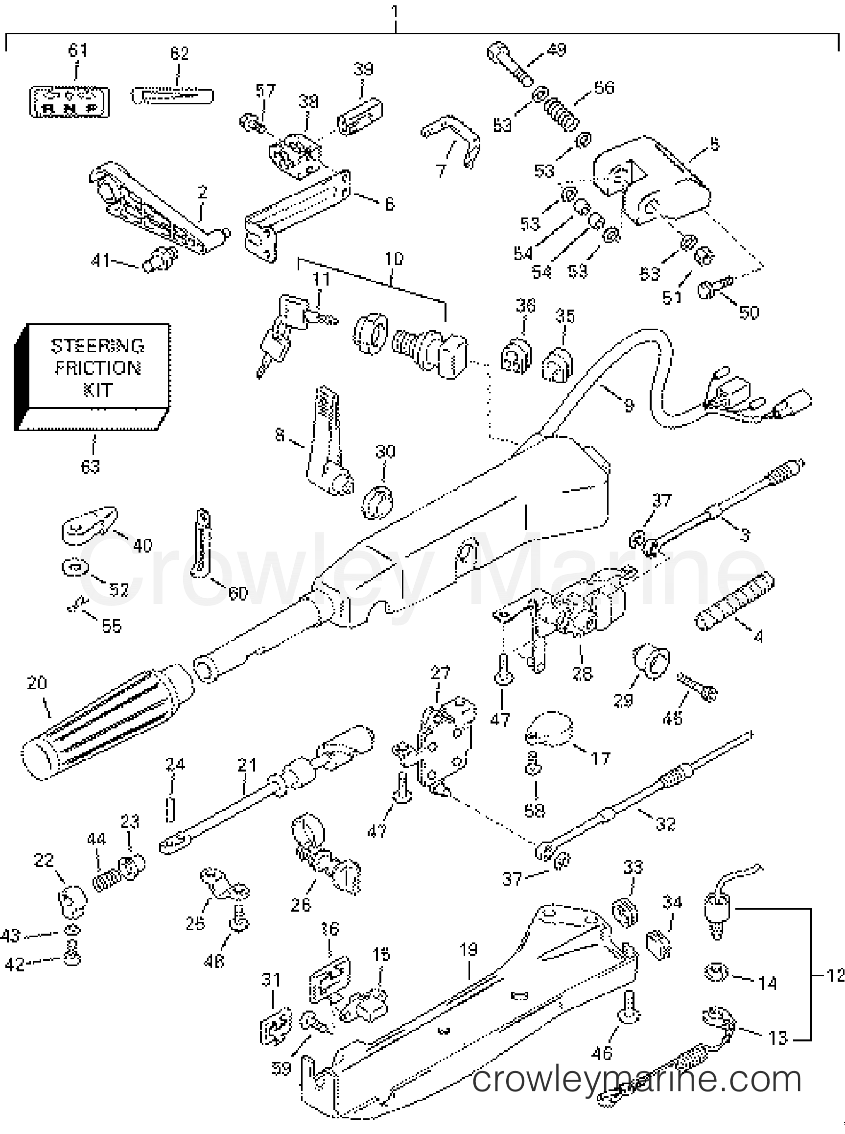 2000 Rigging Accessories - Steering - TILLER CONVERSION KIT - 40, 50, 70 (4-STROKE)
