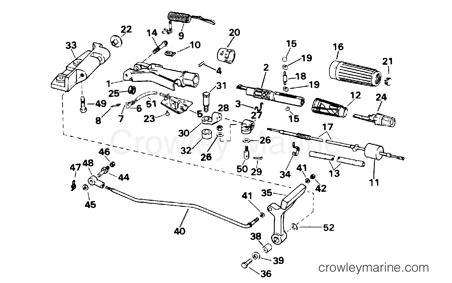 1996 Outboard 30 - E30TEEDE - STEERING & SHIFT HANDLE