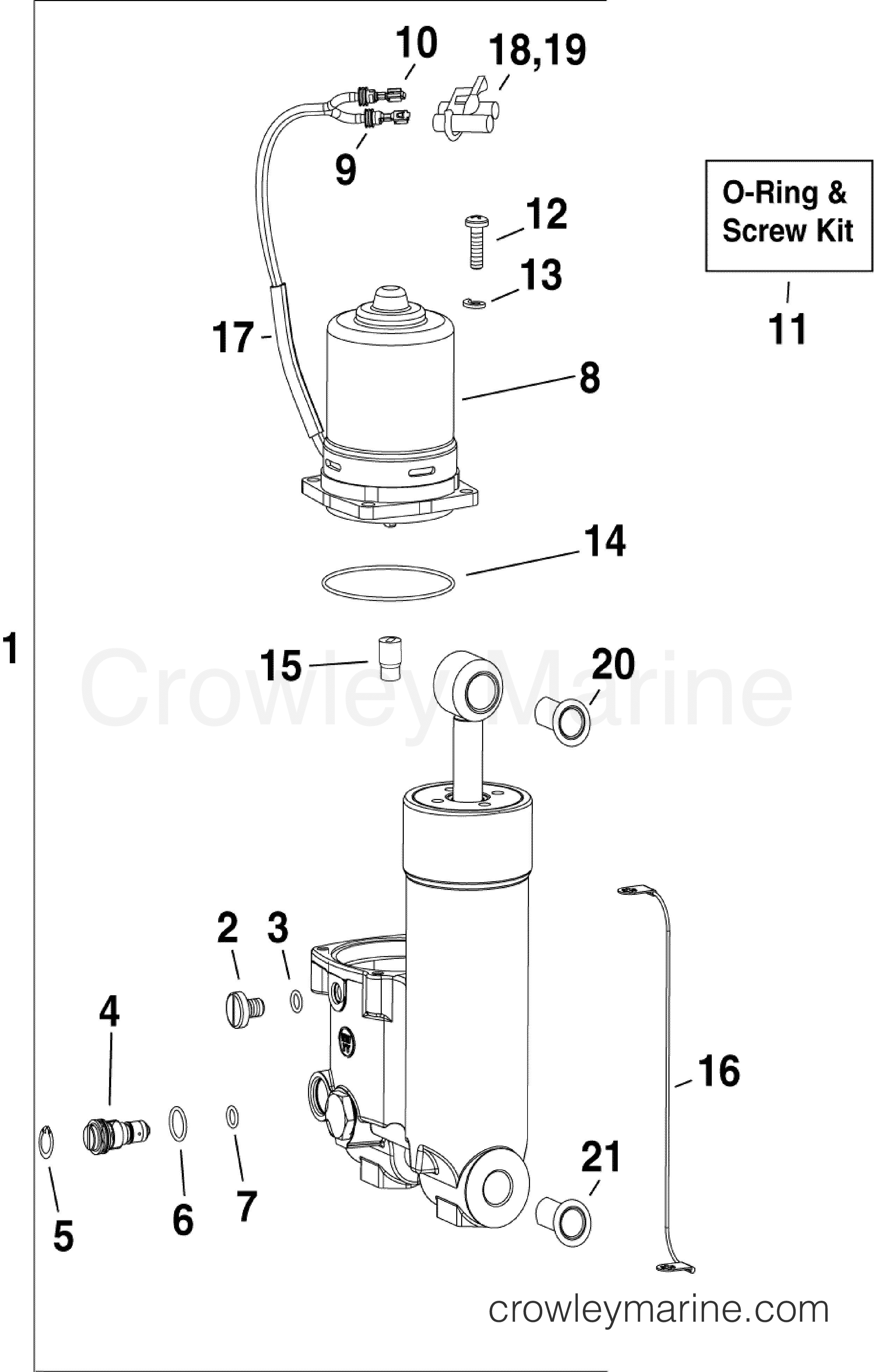 TRIM & TILT HYDRAULIC ASSEMBLY - 2012 Outboard 40 E40DSLINM 