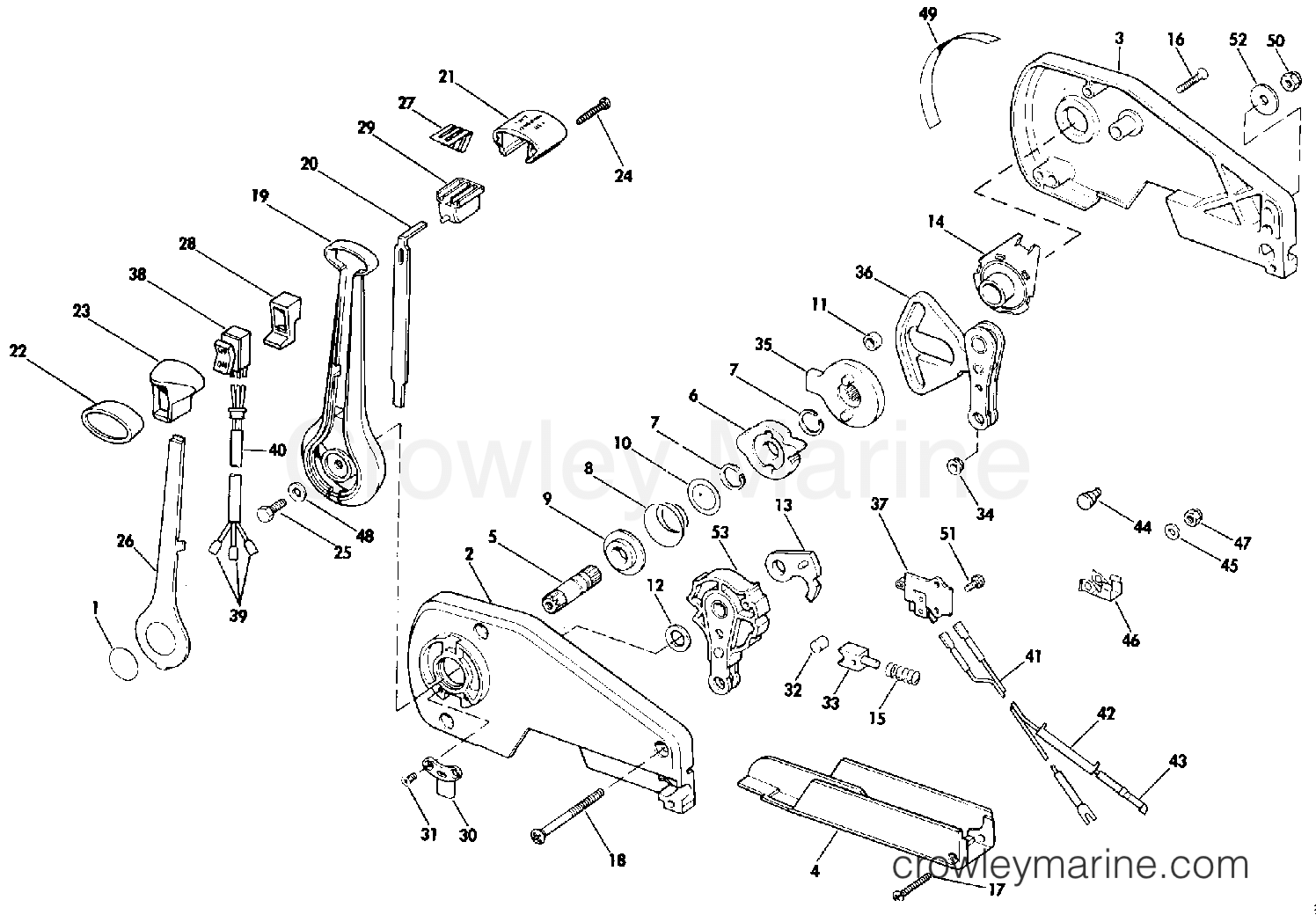 1984 Rigging Accessories - Remote Controls - REMOTE CONTROL ASSEMBLY - SINGLE LEVER