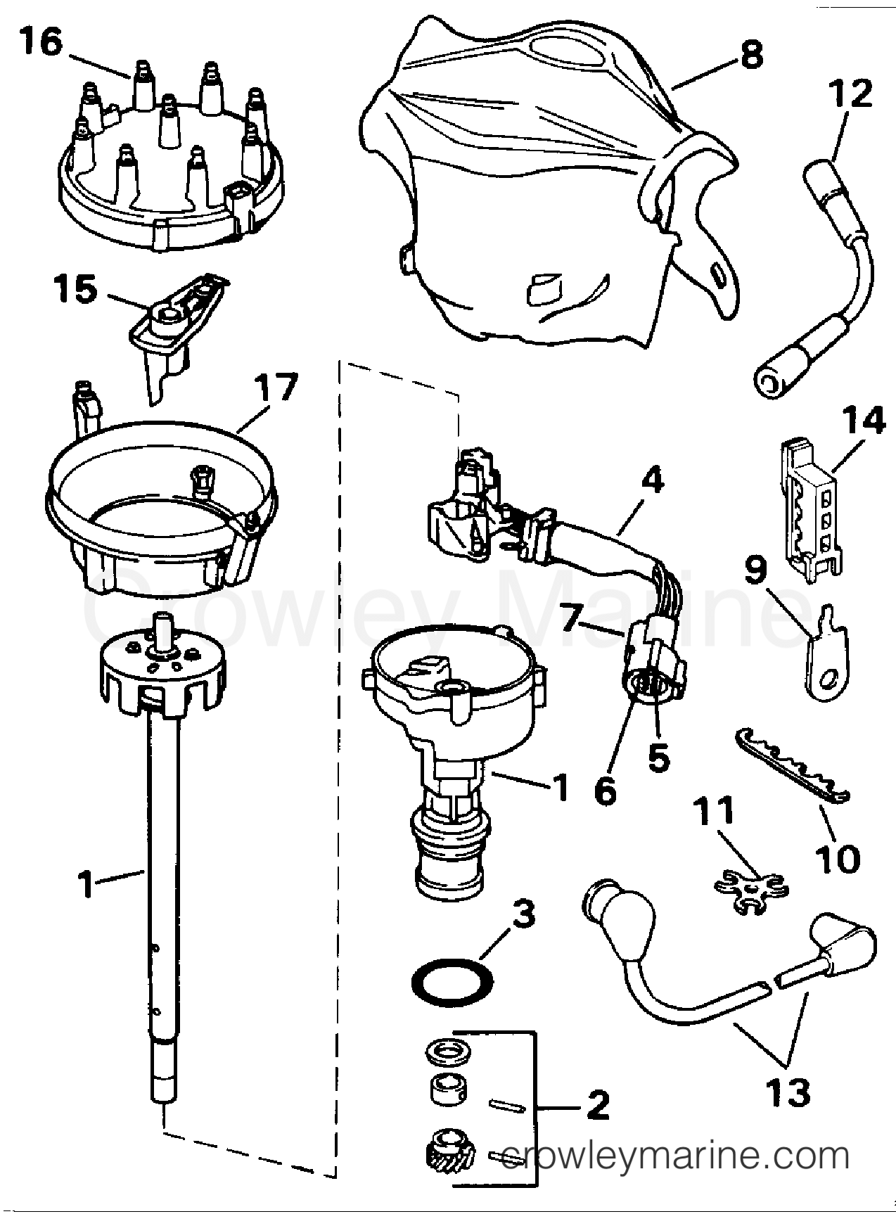 1993 Stern Drive 5.8 - 58FAPPJVB - DISTRIBUTOR