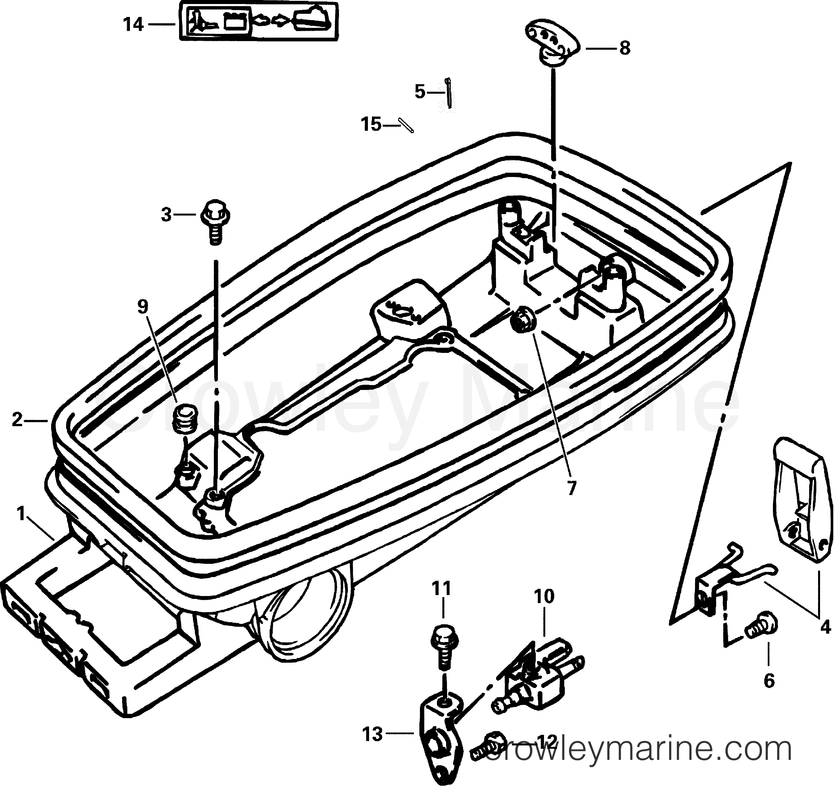 2001 Outboard 5 - J5RSIM - LOWER ENGINE COVER