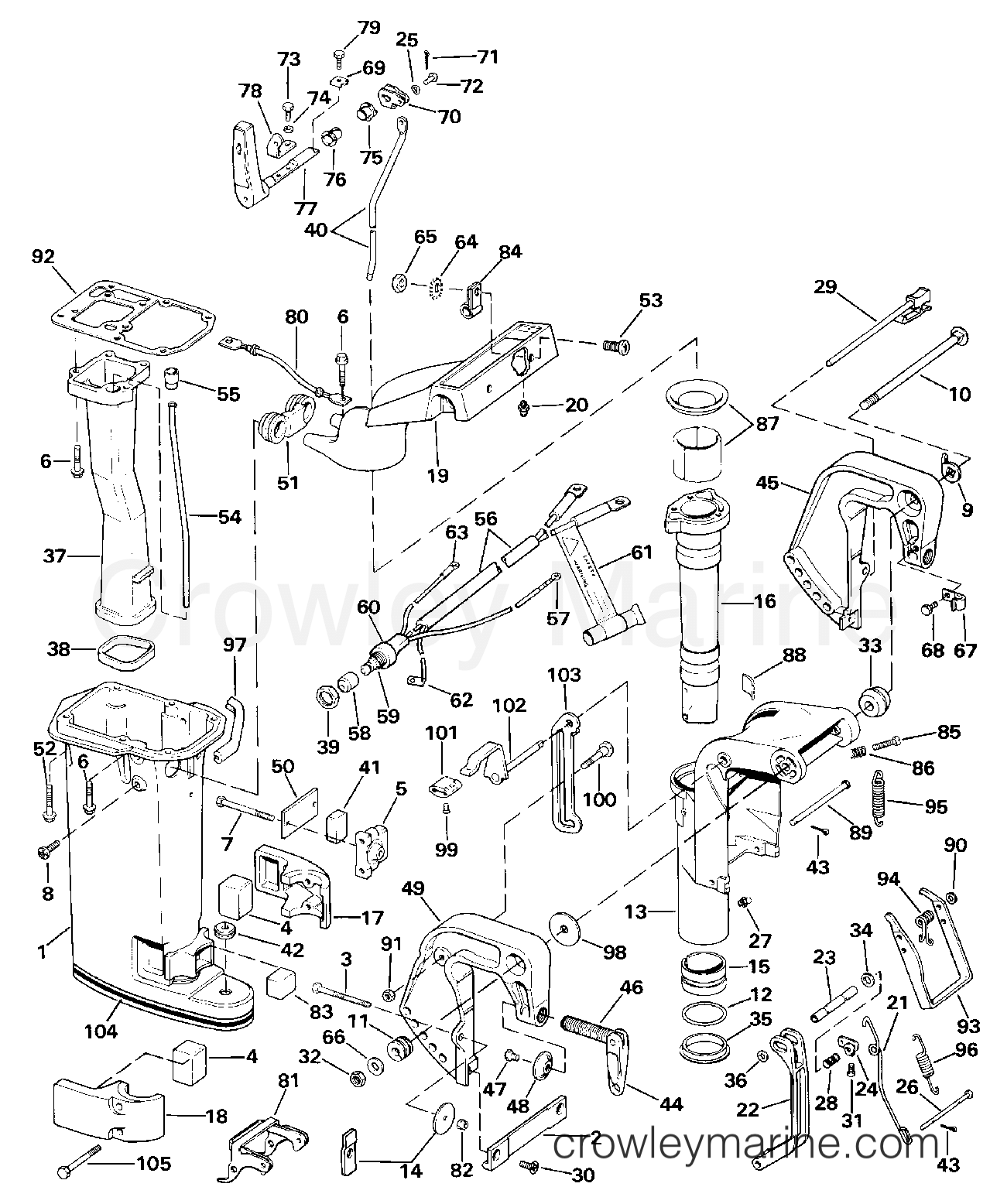 1986 Evinrude Outboards 9.9 - E10ECDB MIDSECTION (10SEL ONLY) section