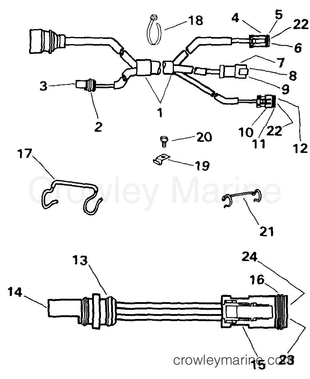 1999 Rigging Accessories - Electrical System - ENGINE CABLE ADAPTER KIT -- 95 BOAT TO 99 ENGINE (2)
