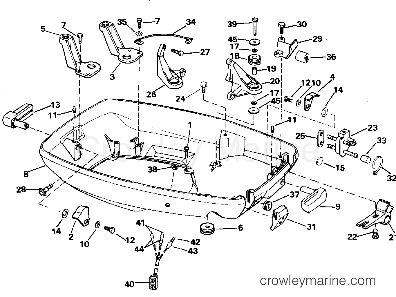 1996 Outboard 50 - J50TTLEDC - LOWER ENGINE COVER