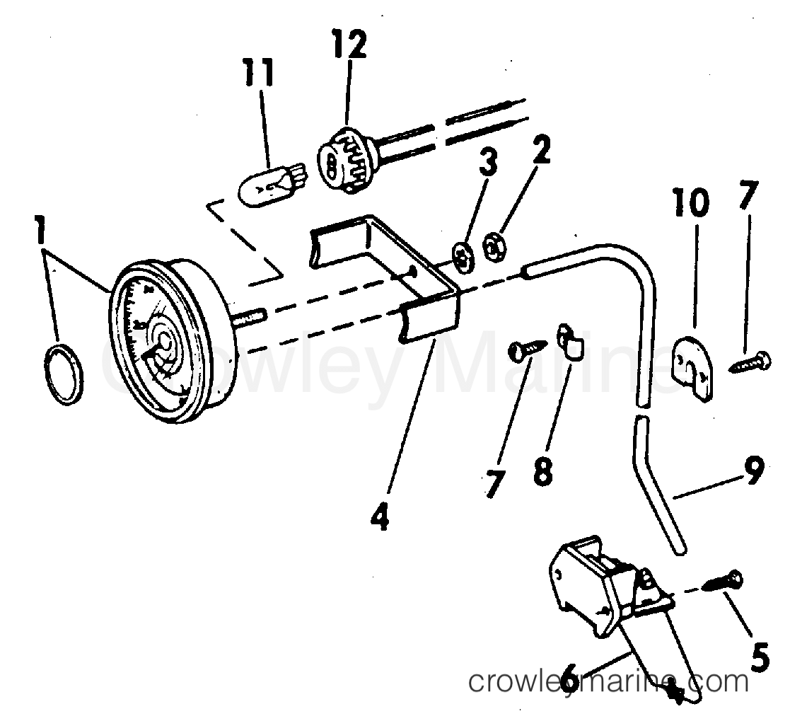1977 Stern Drive 190 - 990232G - INSTRUMENTS OPTIONAL-ALL MODELS-SPEEDOMETER KIT-FLUSH