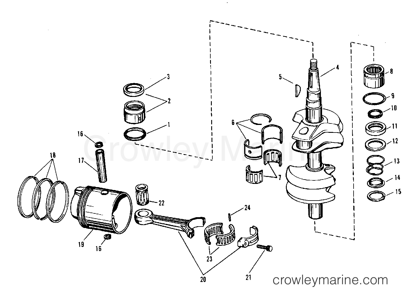 1969 Outboard 33 - 33E69A - CRANKSHAFT GROUP
