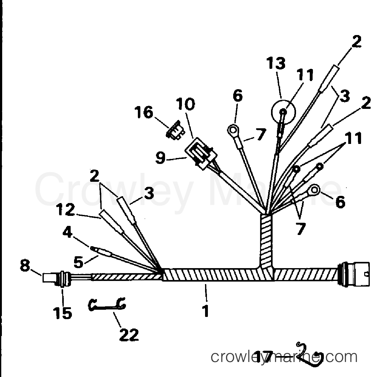 1995 Outboard 9.9 - J10FEXEO - MOTOR CABLE - REMOTE ELECTRIC