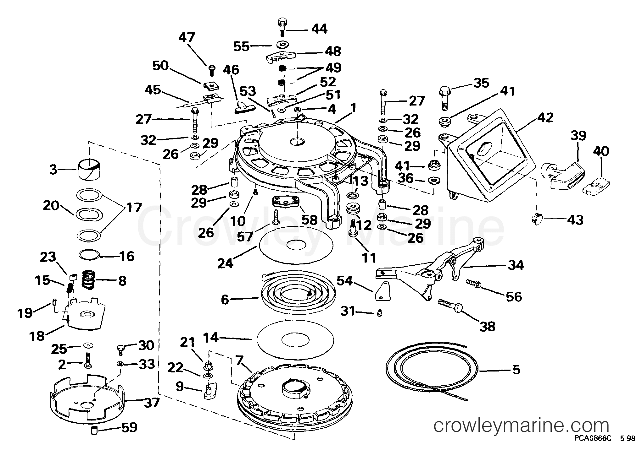 1999 Outboard 65 - J65WRYEES - REWIND STARTER