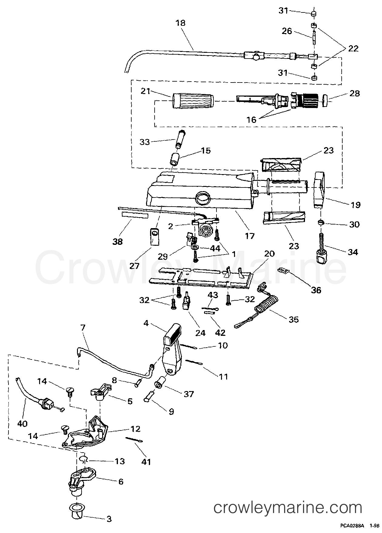 1997 Outboard 8 - E8SRLEUC - STEERING HANDLE