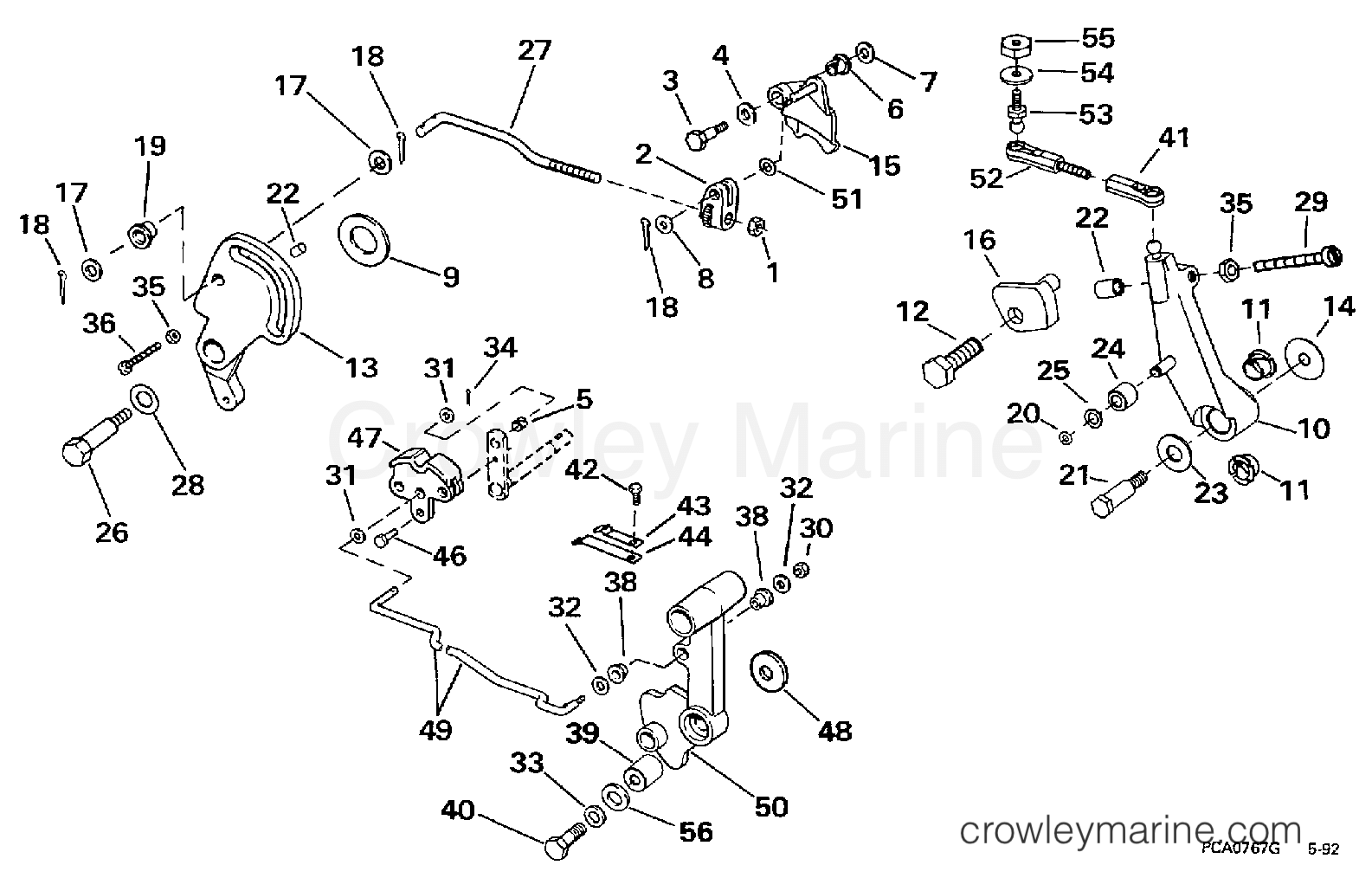 1997 Outboard 40 - SJ40RPYB - SHIFT & THROTTLE LINKAGE