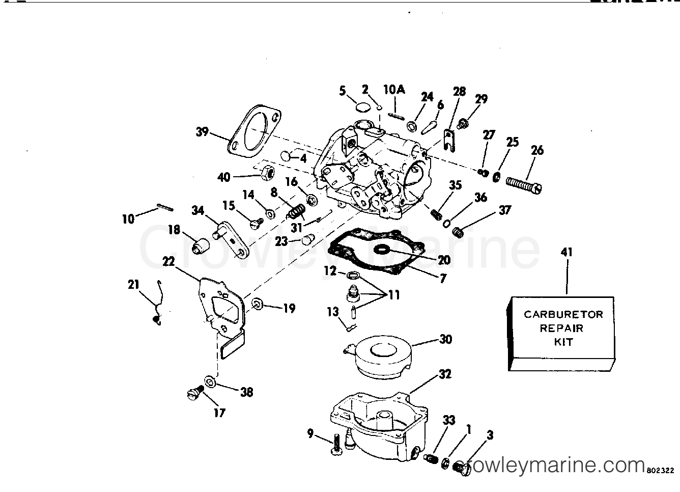 1982 Outboard 75 - E75ERCNB - CARBURETOR