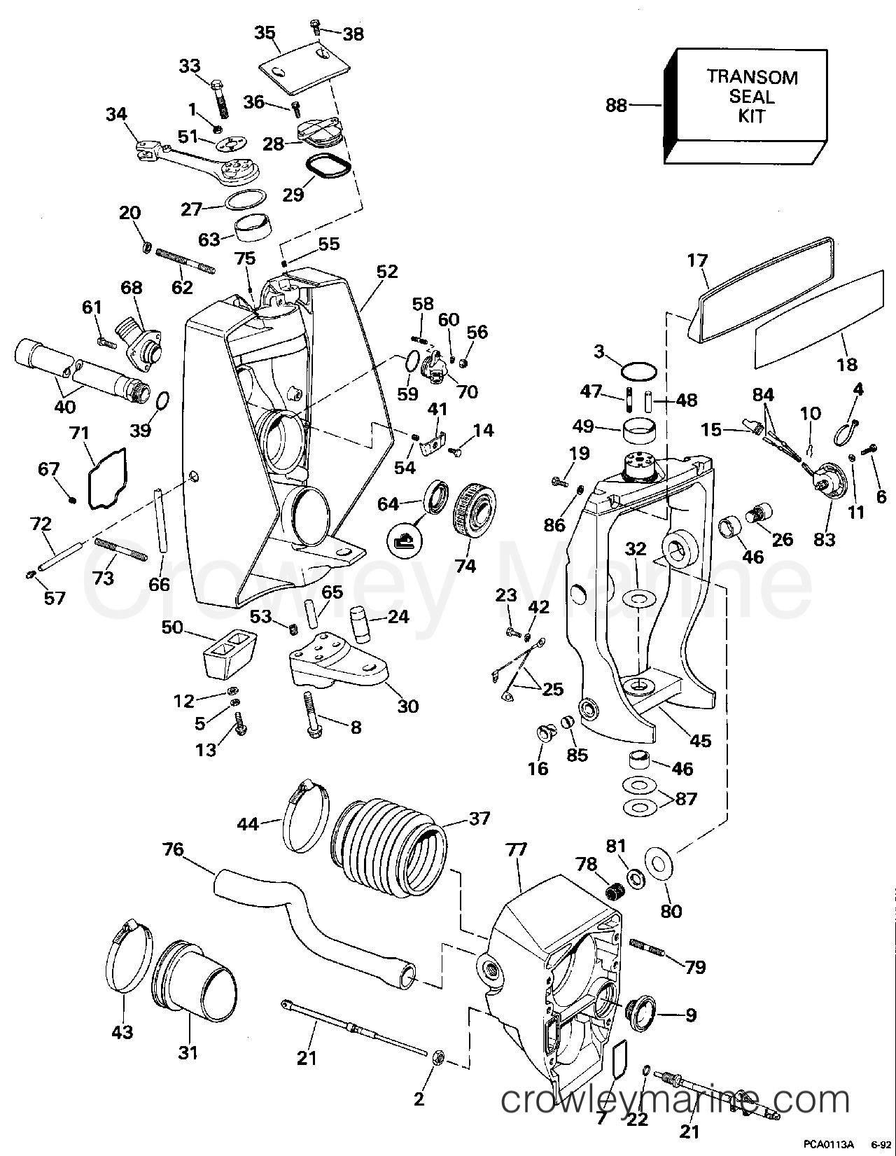 1995 Stern Drive 7.4 - 74FEPHUB - TRANSOM MOUNT