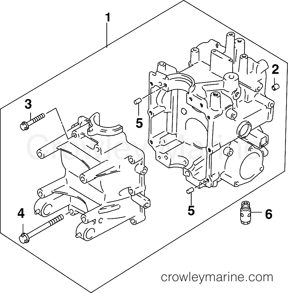 2005 Outboard 15 - J15TEL4SOA - CRANKCASE