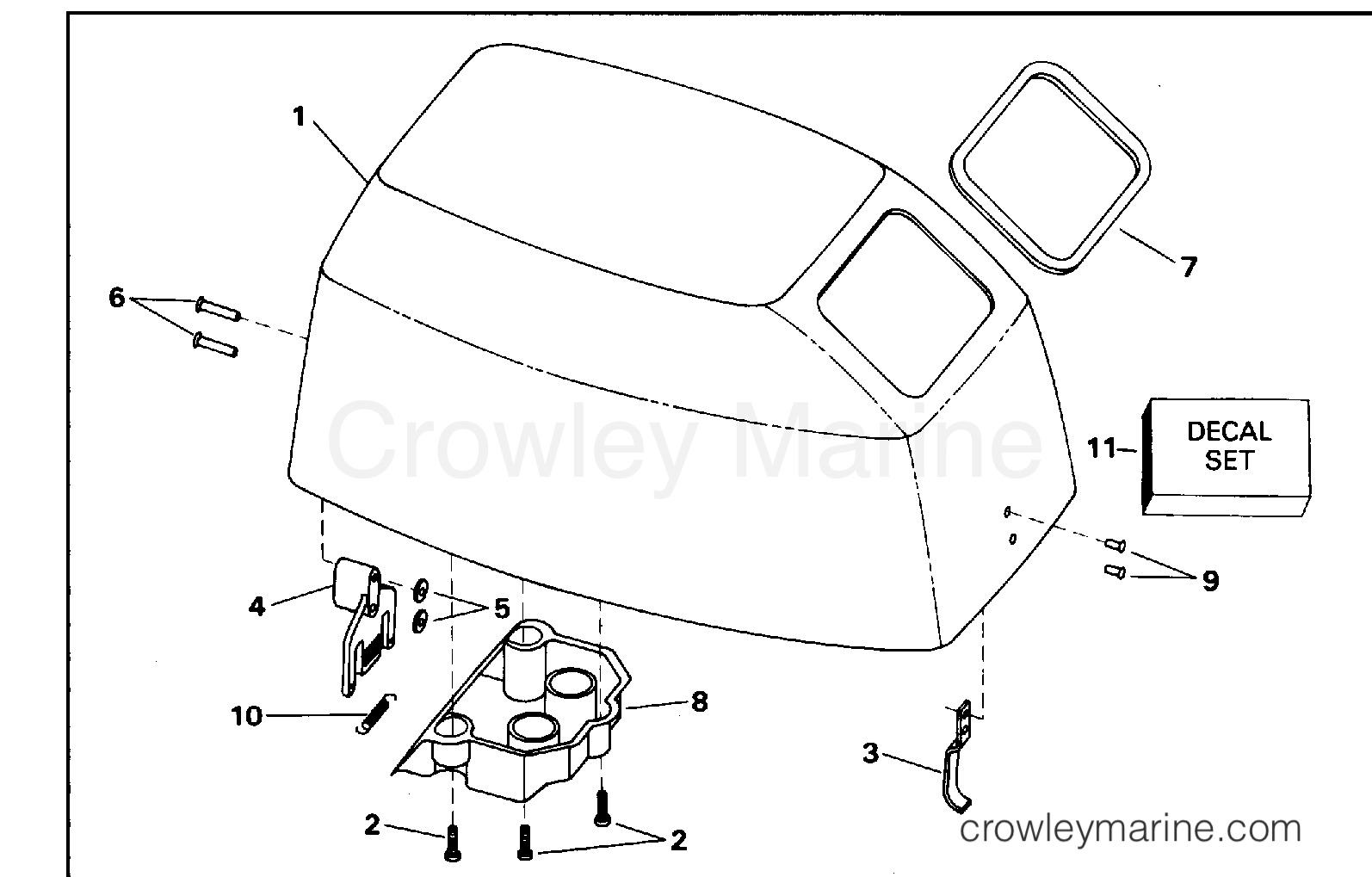 1996 Outboard 6 - BJ6DREDS - ENGINE COVER