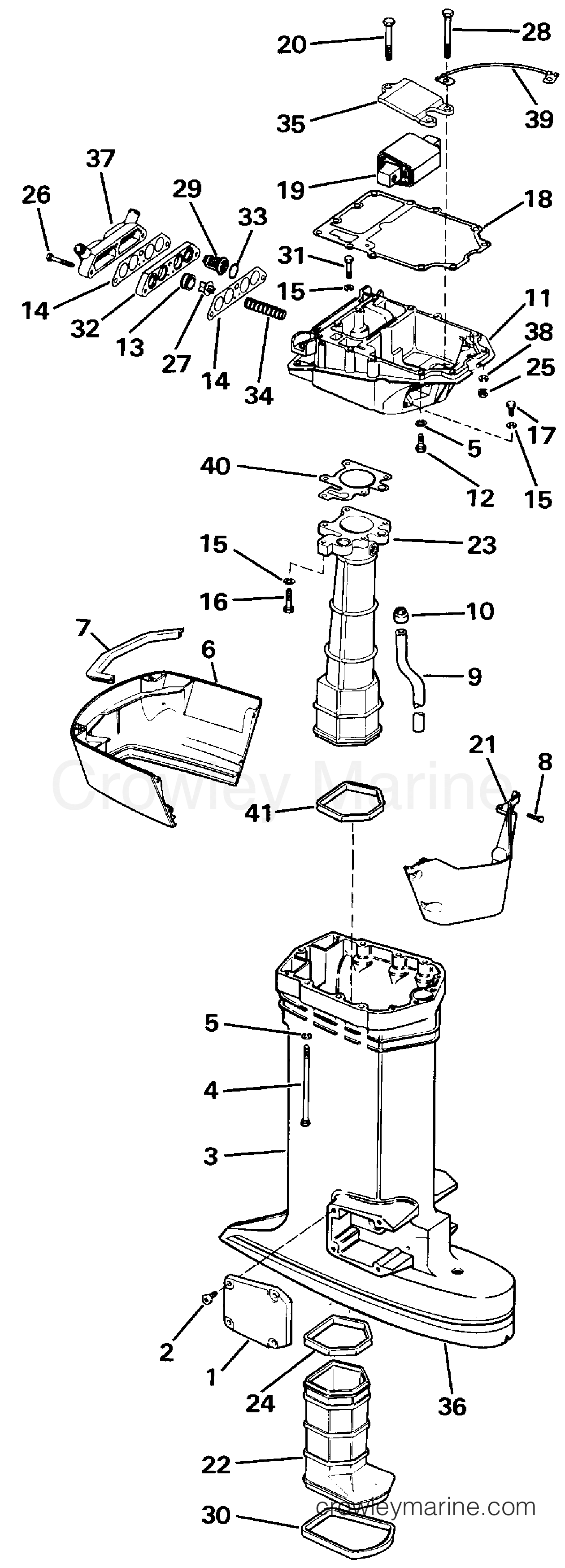 1990 Evinrude Outboards 115 - VE115TXESB EXHAUST HOUSING section