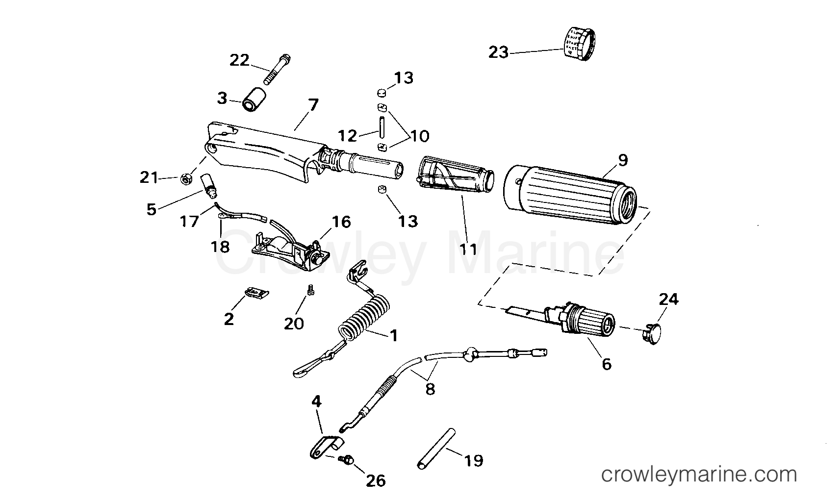 2000 Outboard 8 - E8R4SSB - STEERING HANDLE