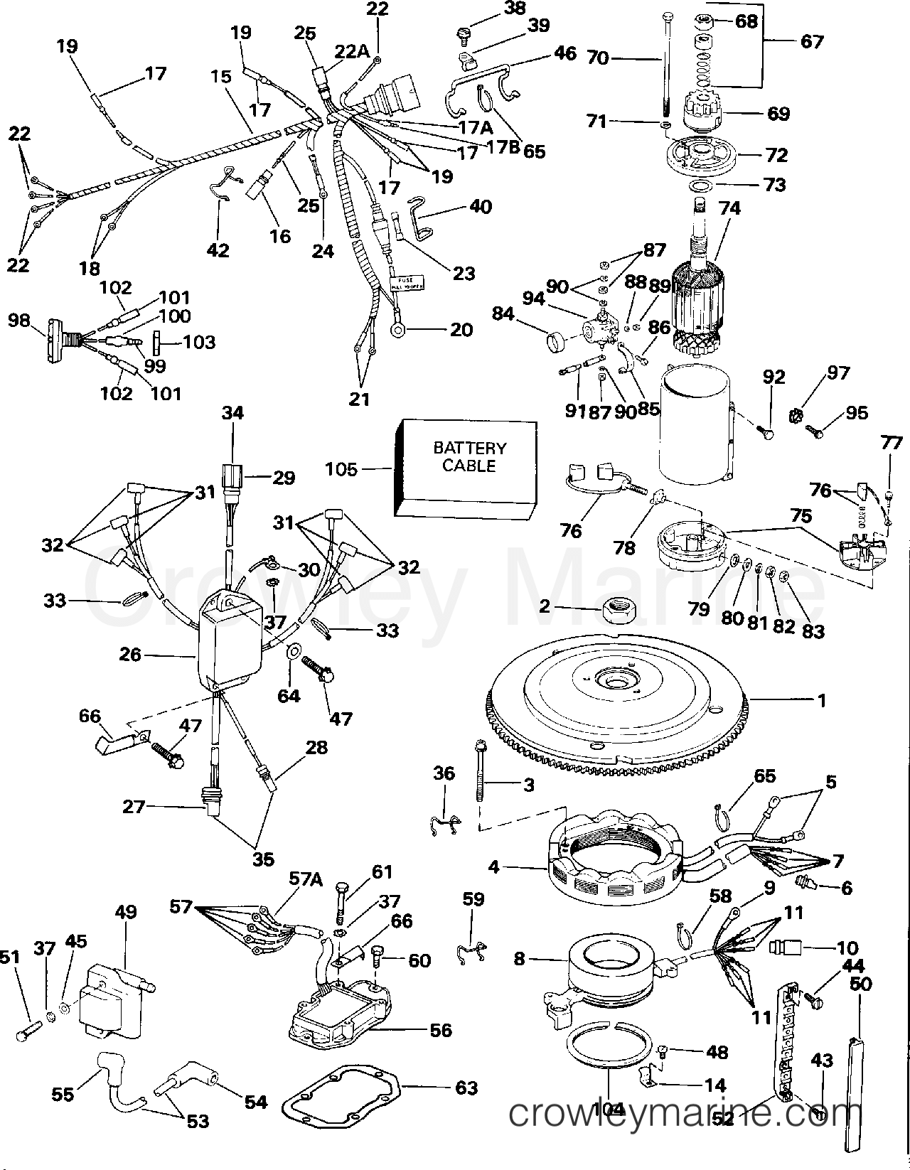 1991 Outboard 150 - E150TLEIE - IGNITION SYSTEM - 150 MODELS