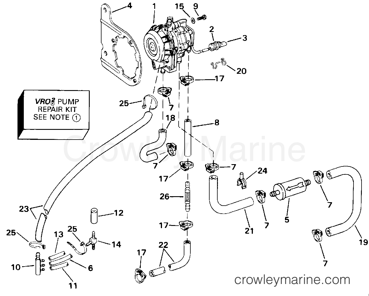 1991 Outboard 60 - E60TTLEIB - VRO PUMP