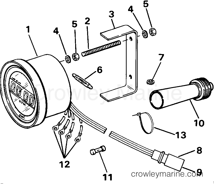 1991 Rigging Accessories - Instruments - QUARTACH TACHOMETER - FLUSH MOUNT - DIGITAL - PLUG IN