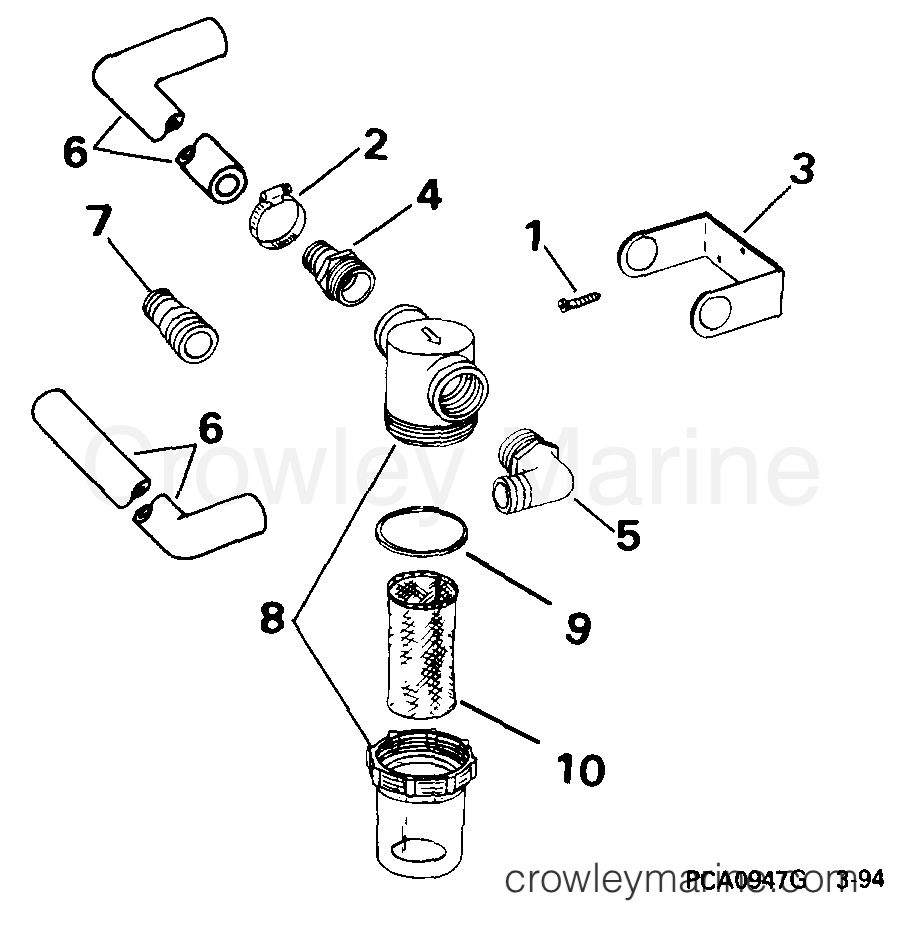 1994 Rigging OMC Stern Drive - All Models - STRAINER KIT