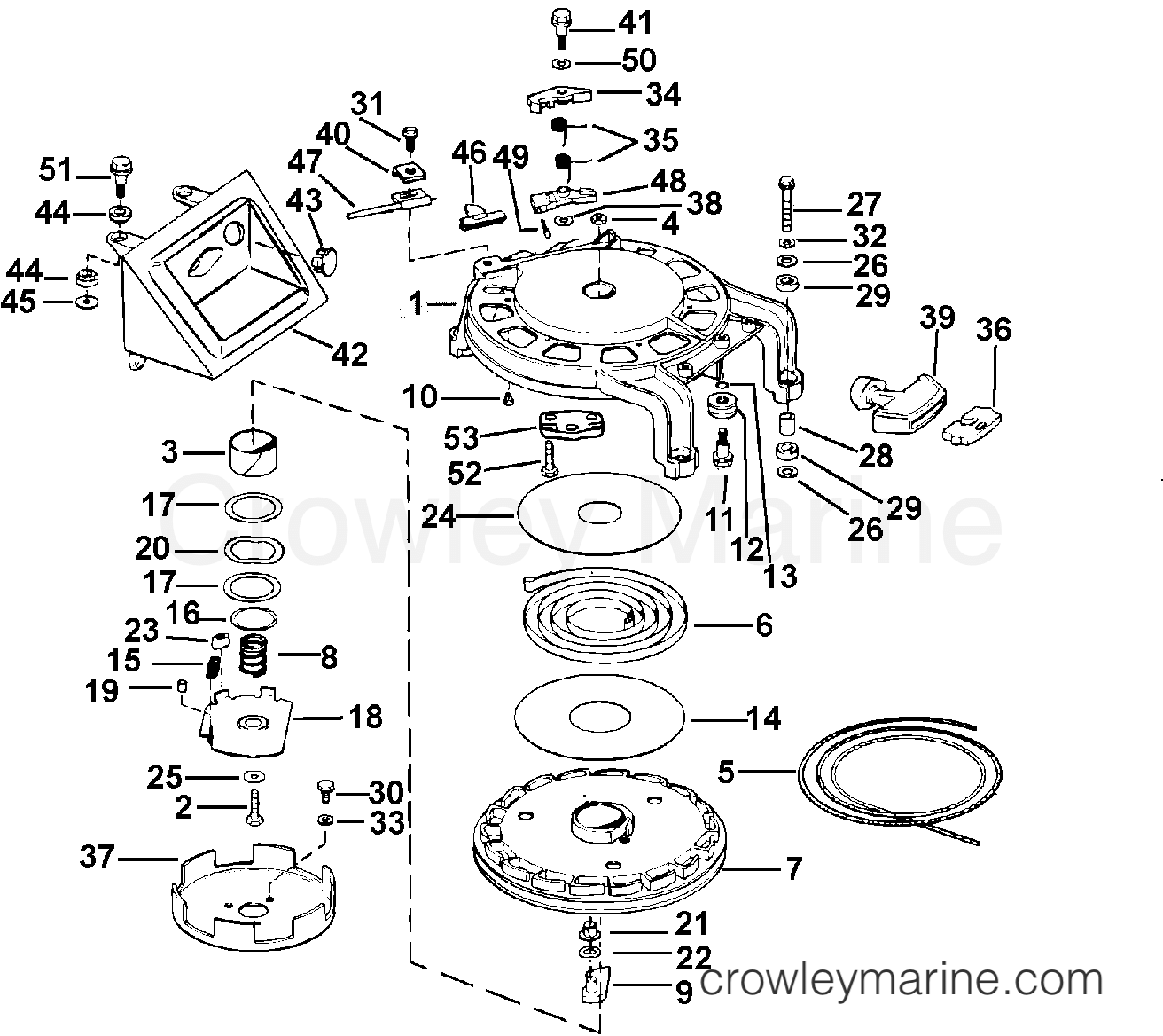 2003 Outboard 40 - J40RSTD - REWIND STARTER