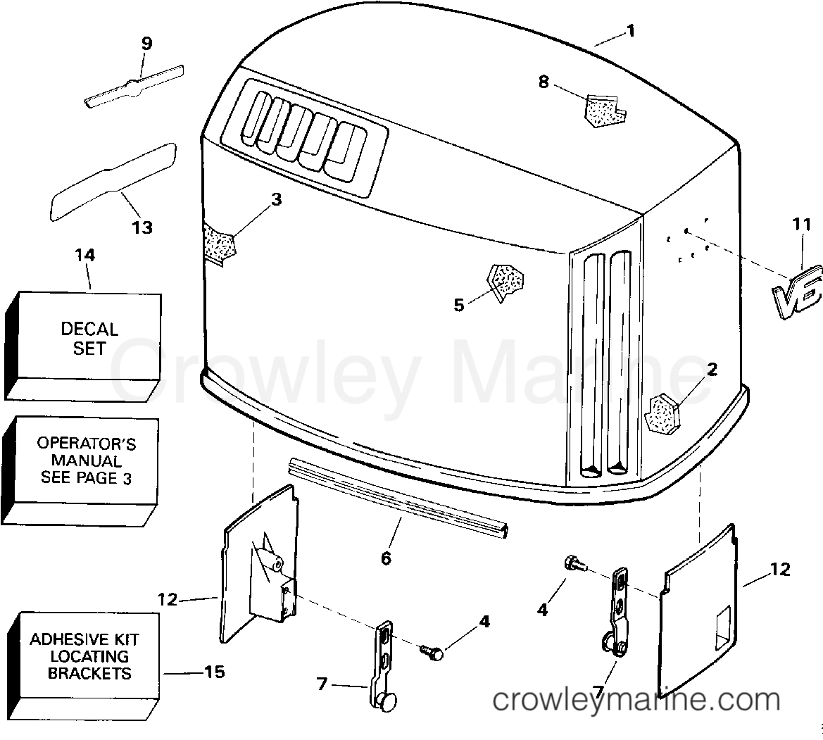 1993 Outboard 150 - J150EXETR - ENGINE COVER - JOHNSON