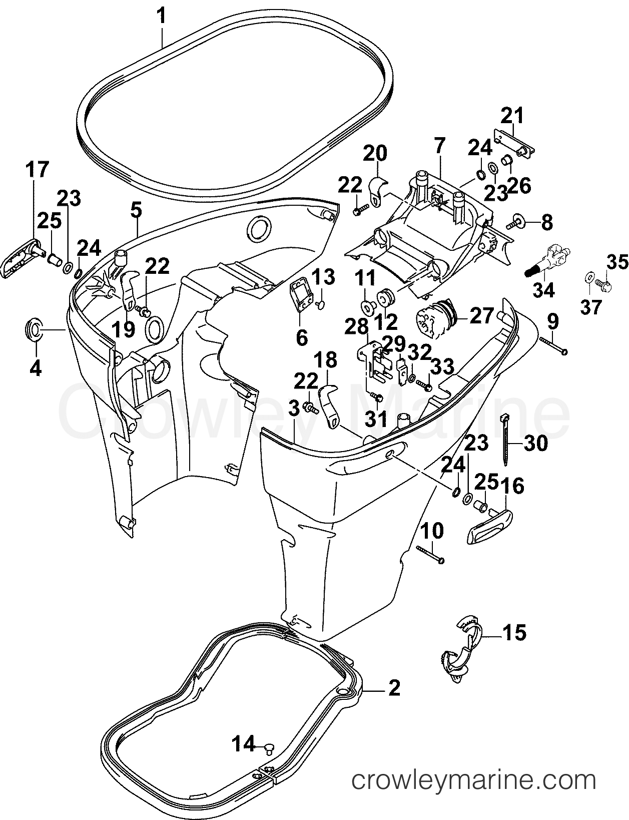 2005 Outboard 140 - J140CX4SOR, - LOWER ENGINE COVER