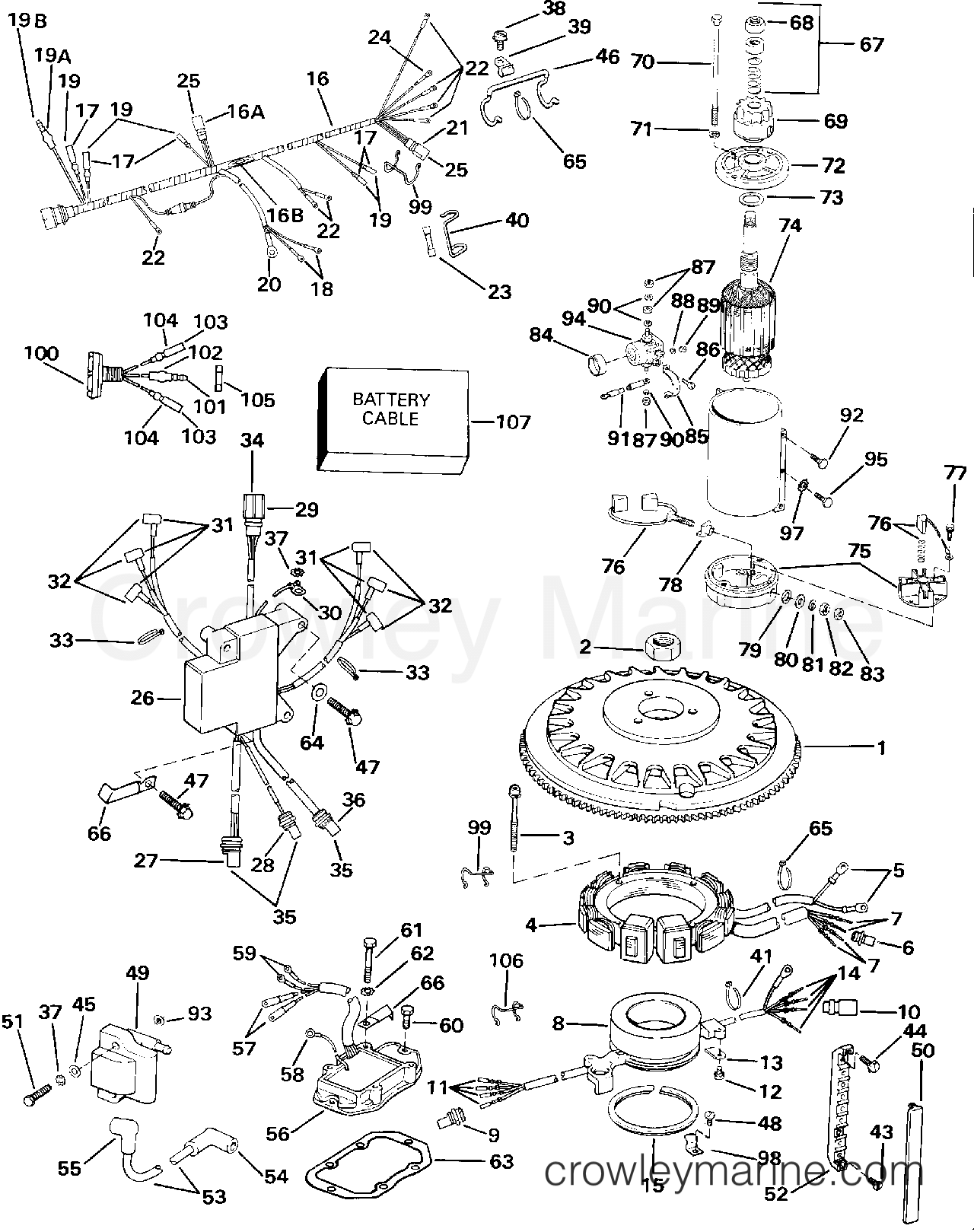 1991 Outboard 150 - VJ150TLEIE - IGNITION SYSTEM - 175 MODELS