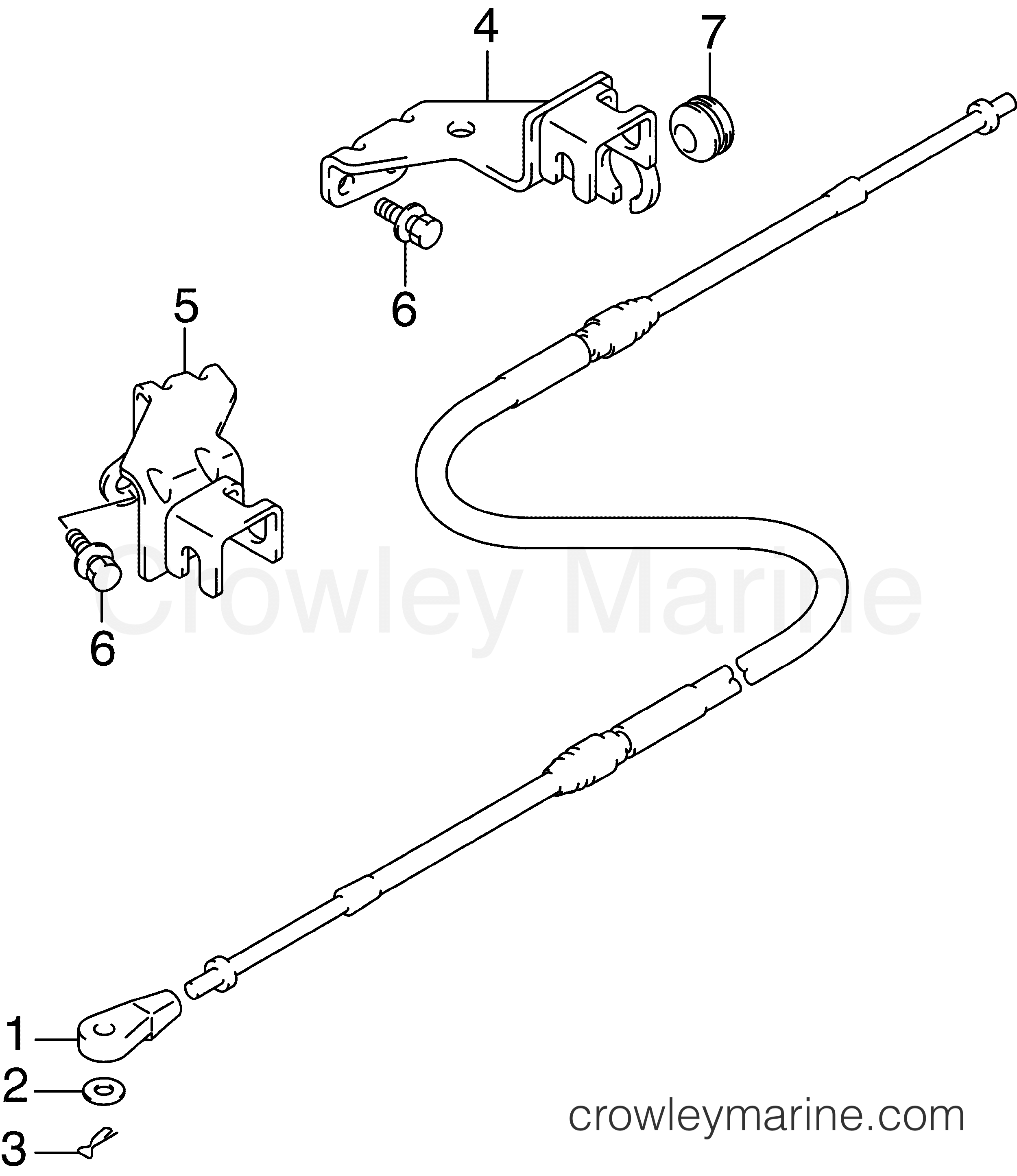 2007 Outboard 25 - BJ25E4SUC - REMOTE CONTROL CABLE BRACKET