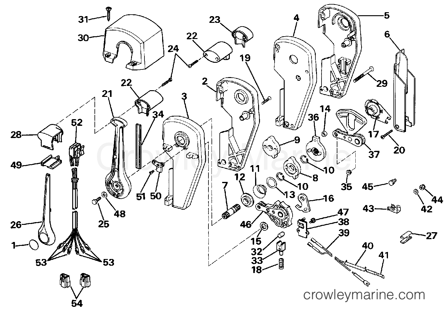 1993 Rigging Accessories - Remote Controls - REMOTE CONTROL ASSEMBLY - BINNACLE MOUNT, DUAL LEVER