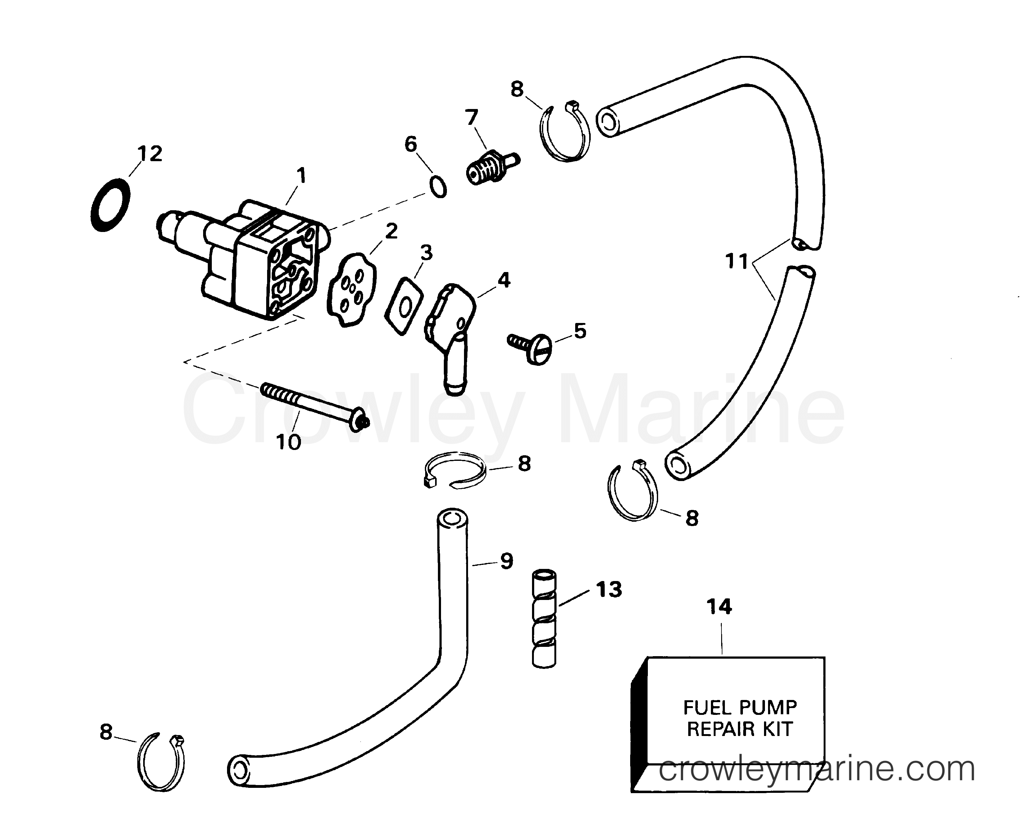 2001 Evinrude Outboards 10 - E10EL4SID FUEL PUMP section