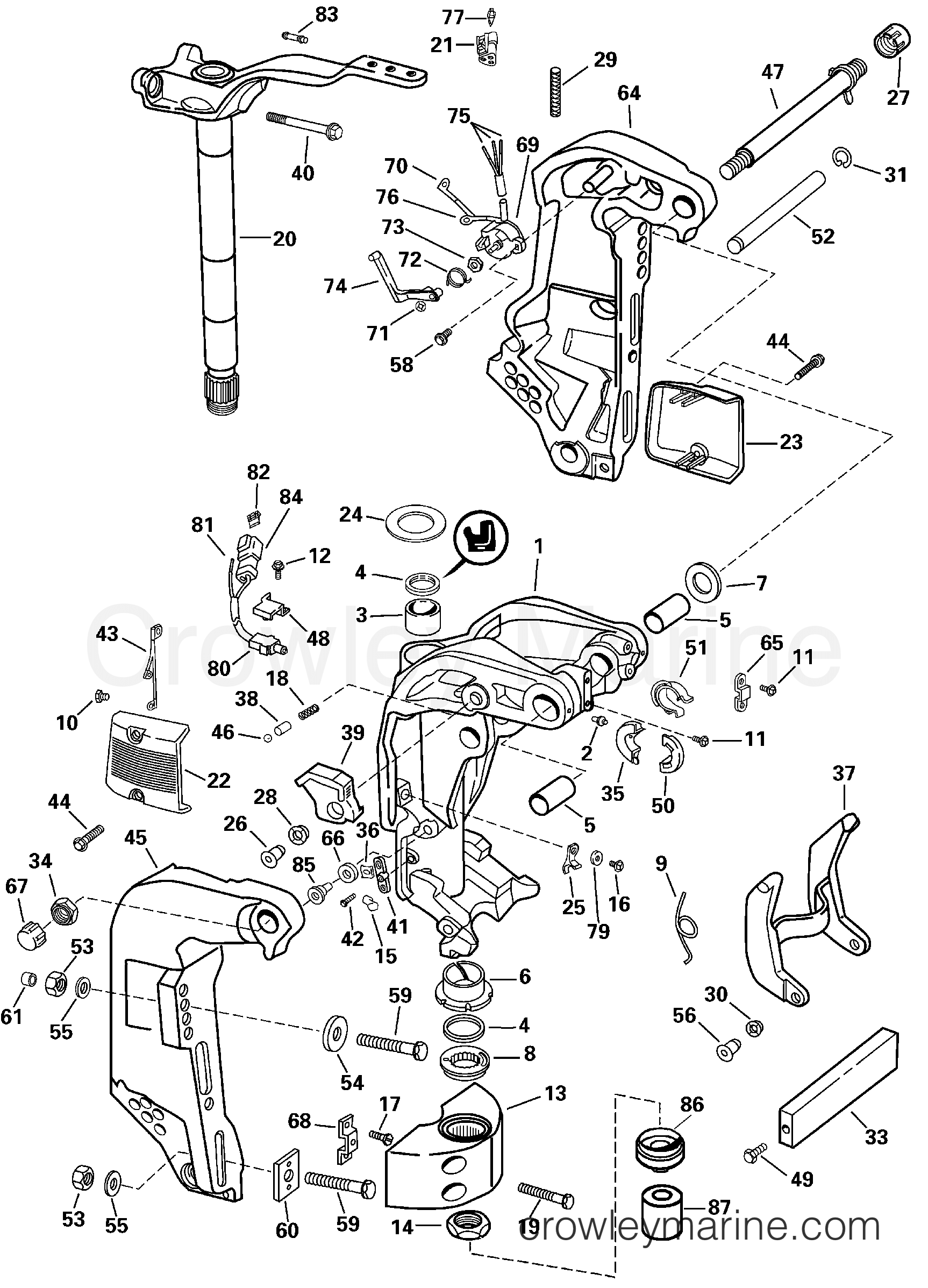 2000 Outboard 90 - E90FPLSSH - MIDSECTION