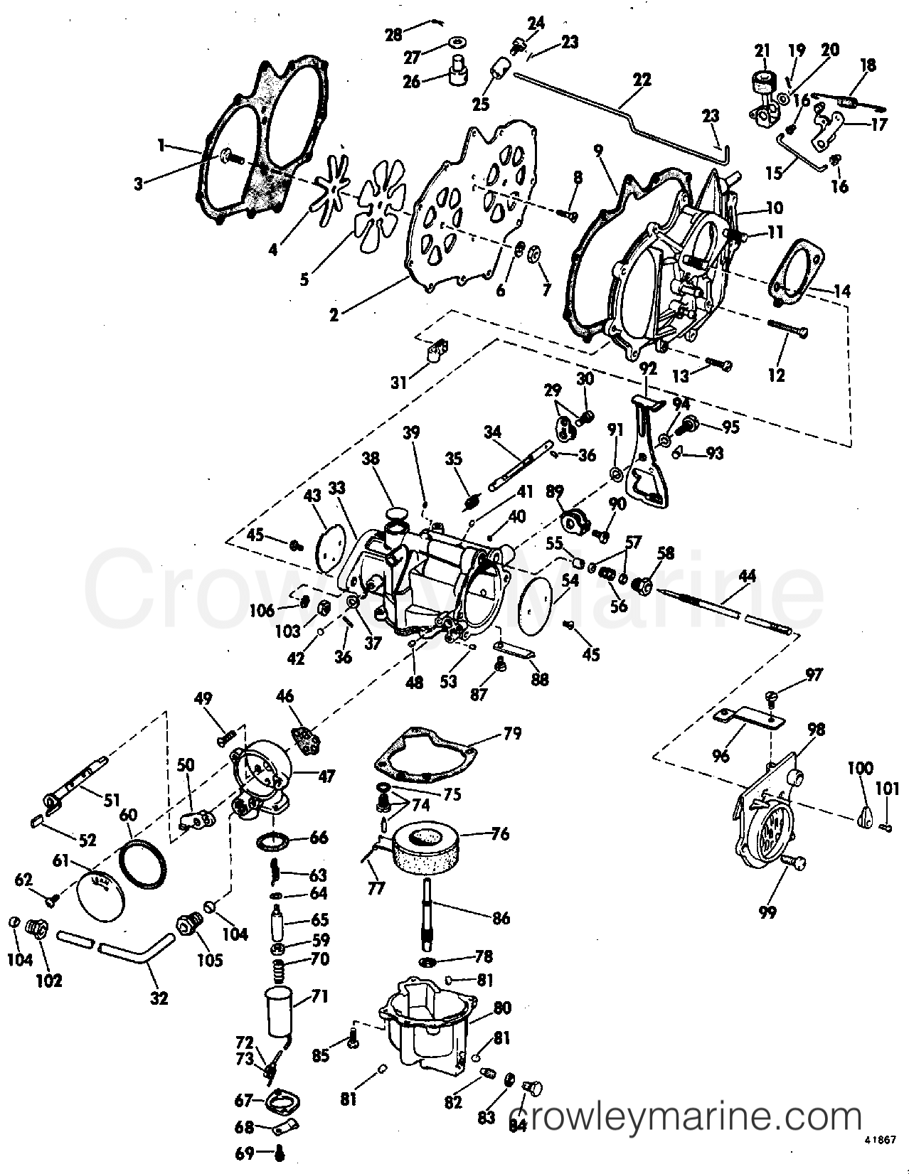 Part Number Rds4ll CARBURETOR GROUP - 1968 Outboard 40 RDSL-30A | Crowley Marine