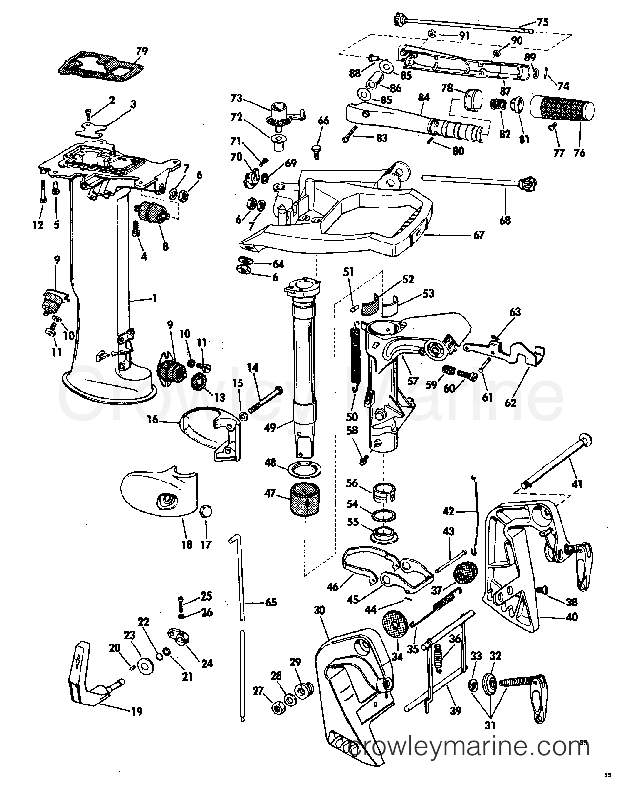 1968 Outboard 6 - 6803A - LOWER UNIT GROUP