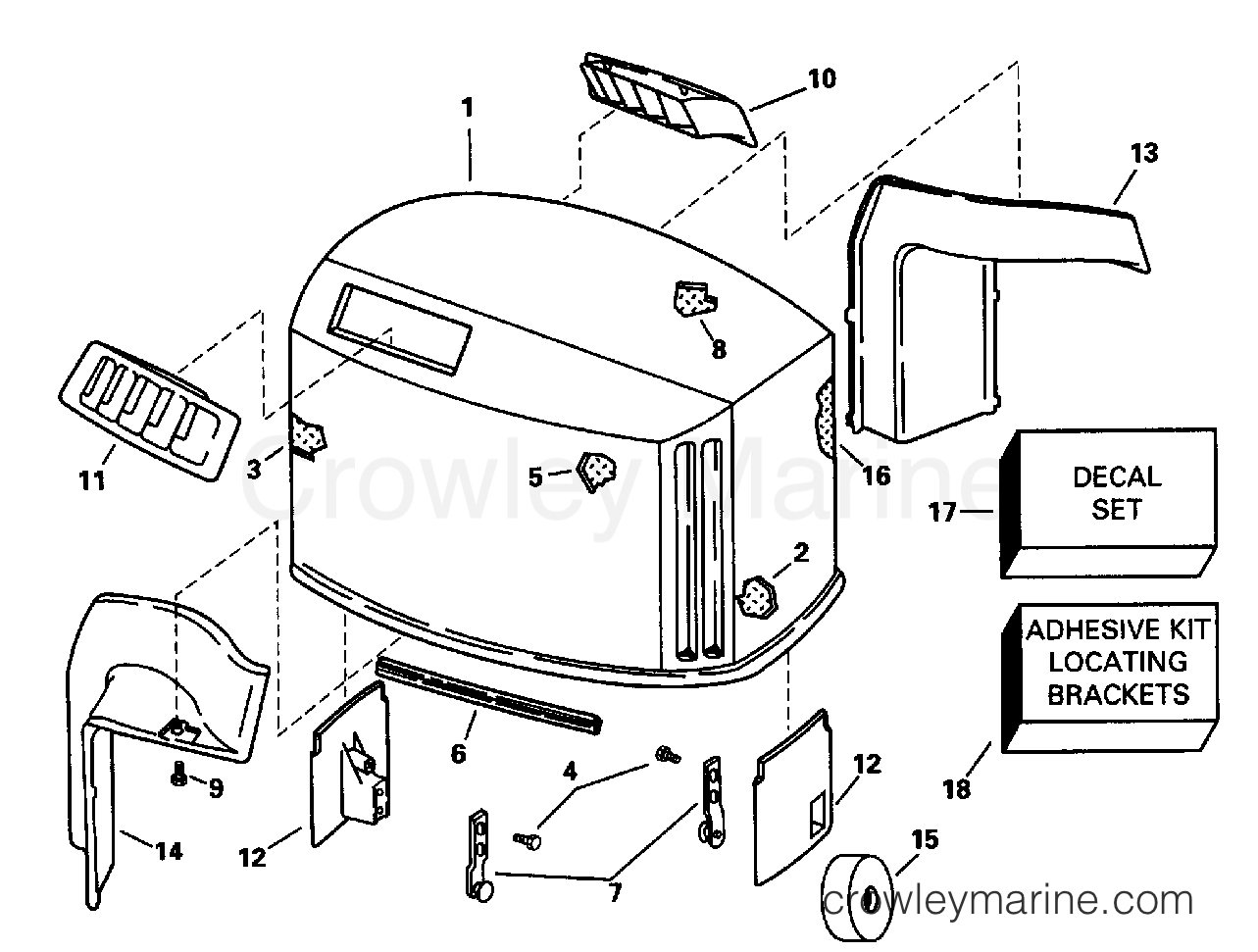 1996 Outboard 150 - SJ150WTPLB - ENGINE COVER - JOHNSON