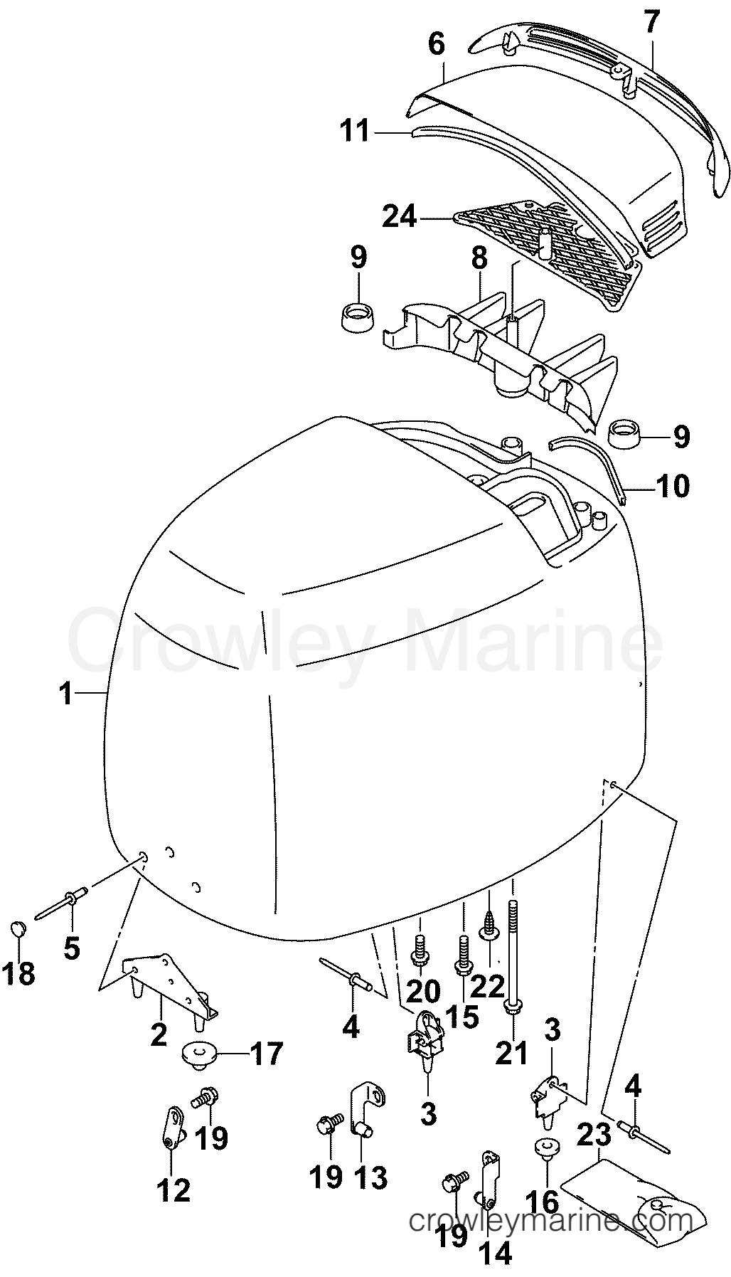 2004 Outboard 140 - J140CX4SRC - ENGINE COVER